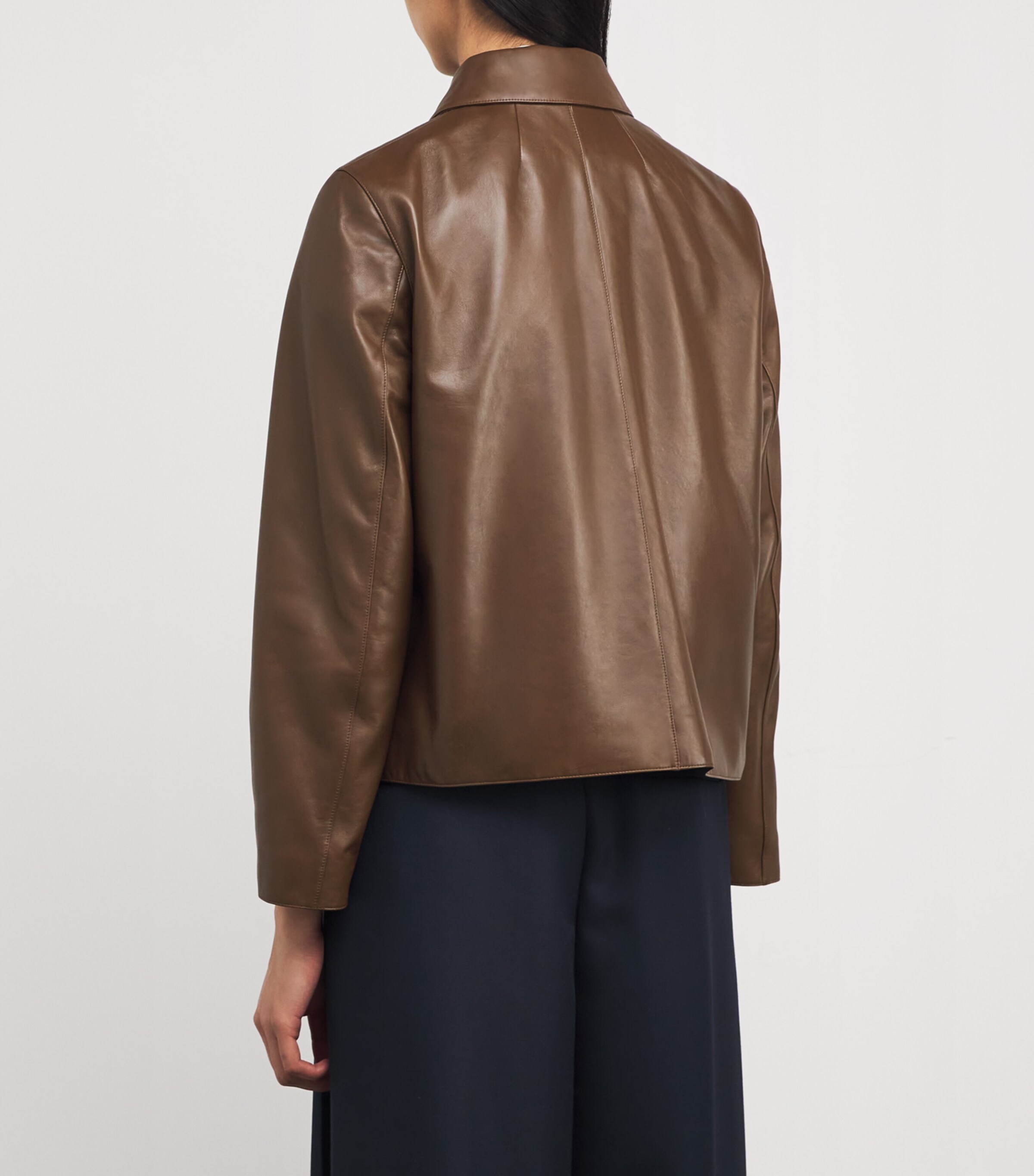 Leather Boxy Jacket QRE CLOVE Image 4