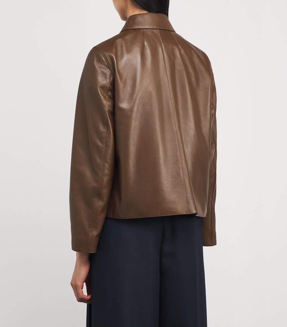 Leather Boxy Jacket QRE CLOVE Image 4