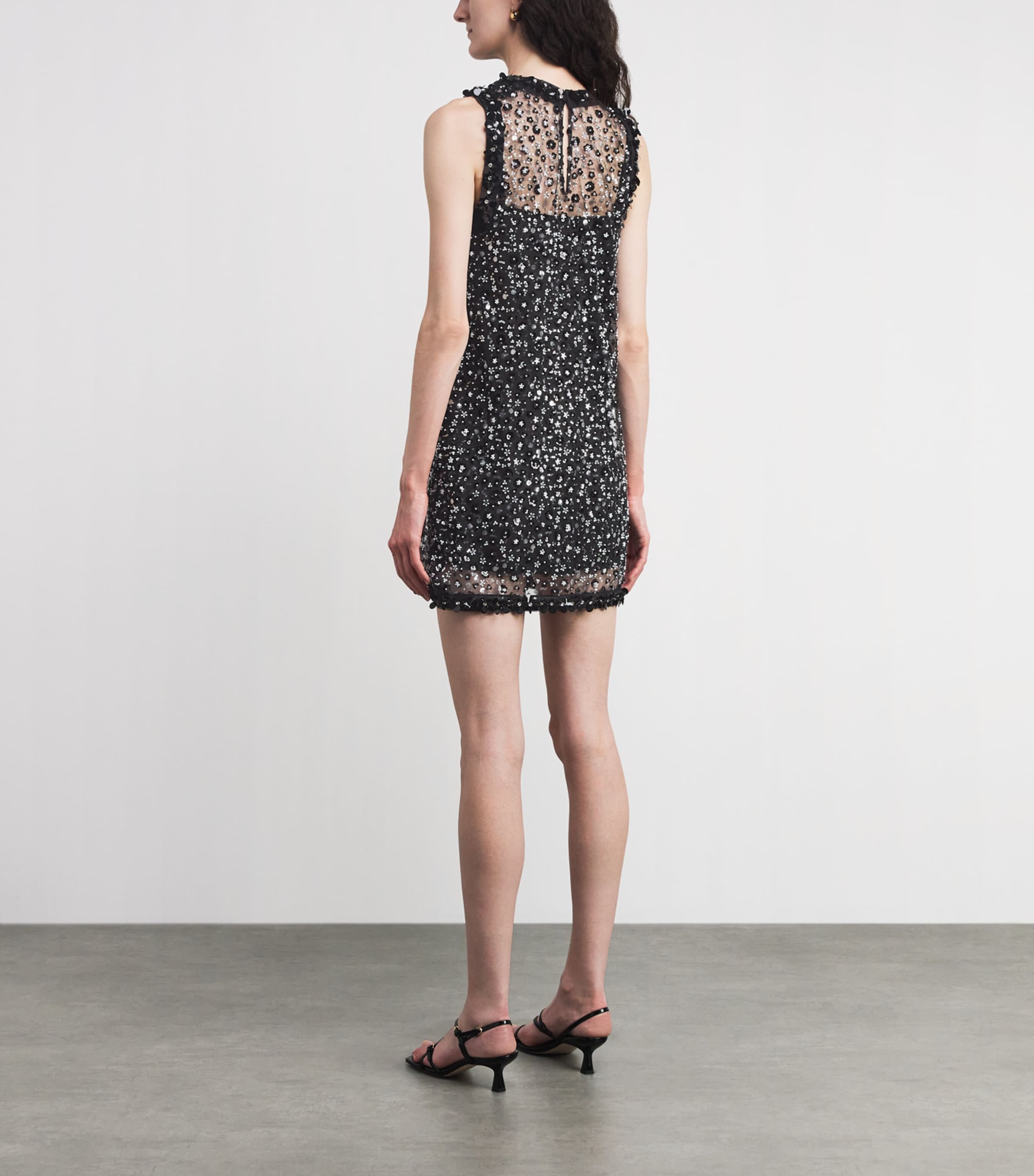 Maje Womens Embellished Mini Dress Black Image 4