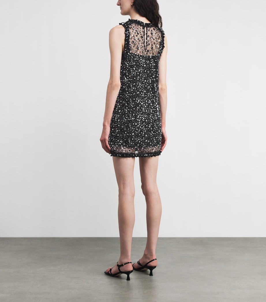 Maje Womens Embellished Mini Dress Black Image 4