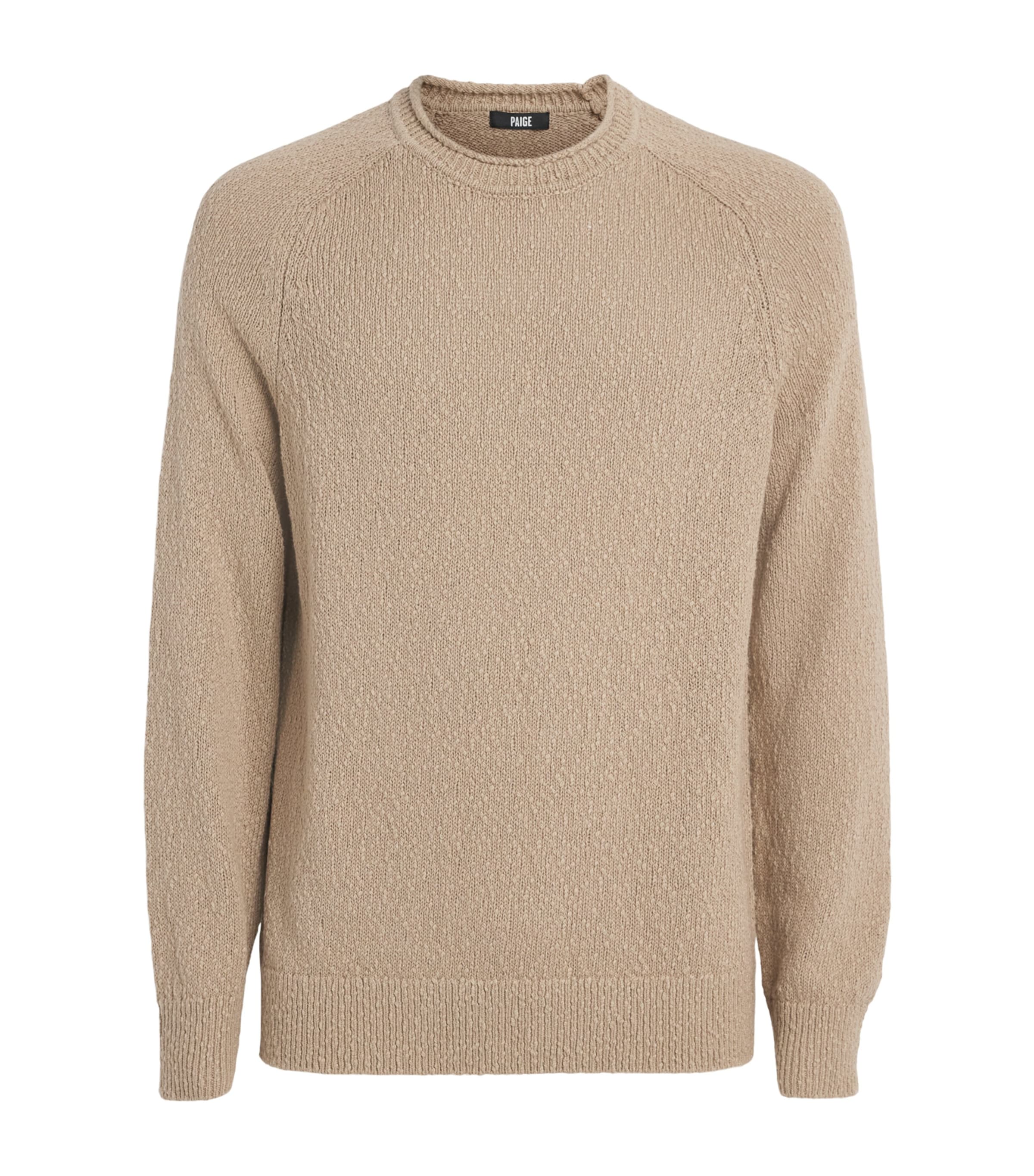 PAIGE Mens Cotton Bouclé Banuelo Sweater Farro Image 1