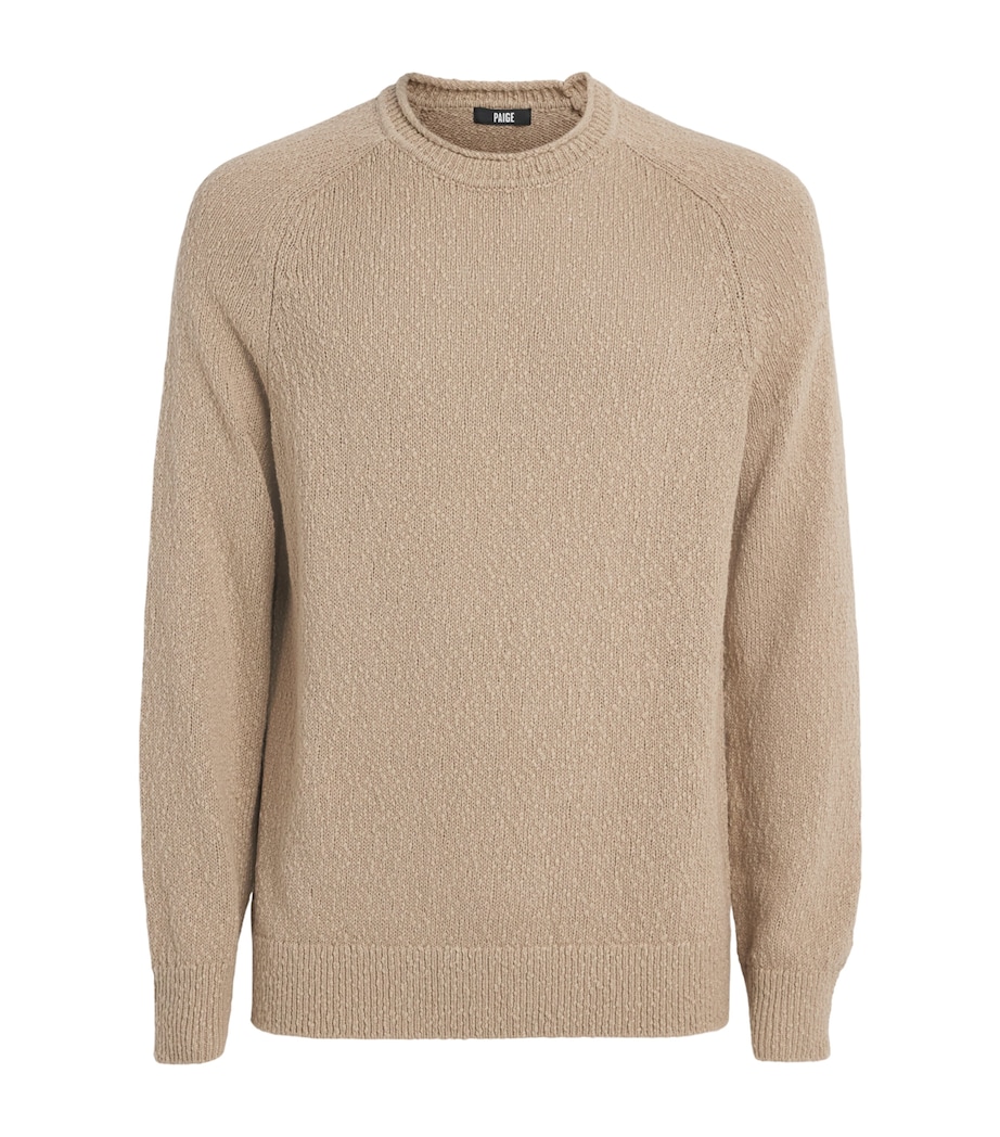 PAIGE Mens Cotton Bouclé Banuelo Sweater Farro Image 1
