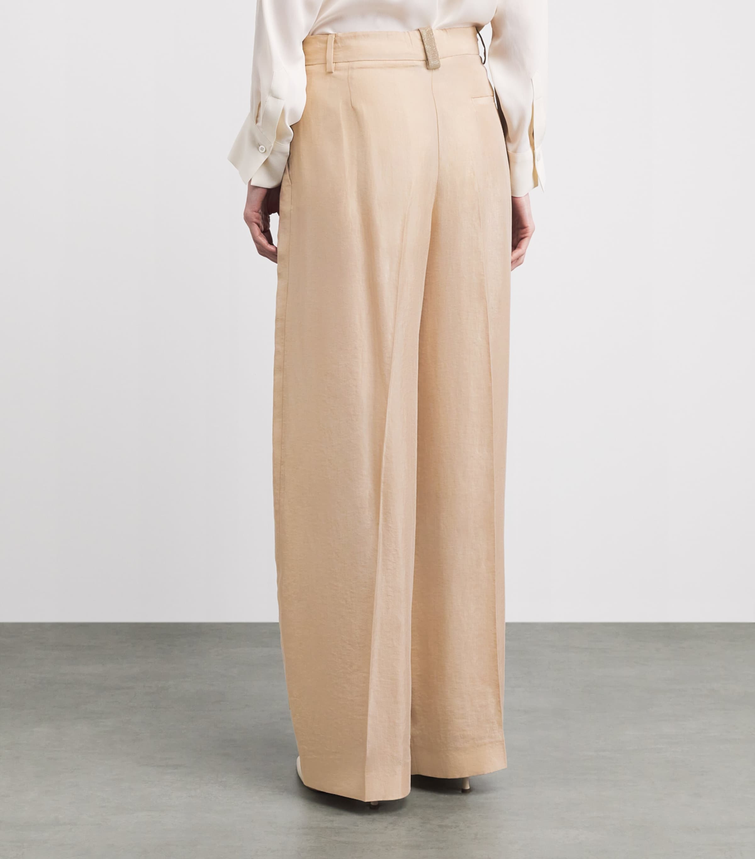 Fabiana Filippi Womens Pleated Wide-Leg Chinos Acero Image 5