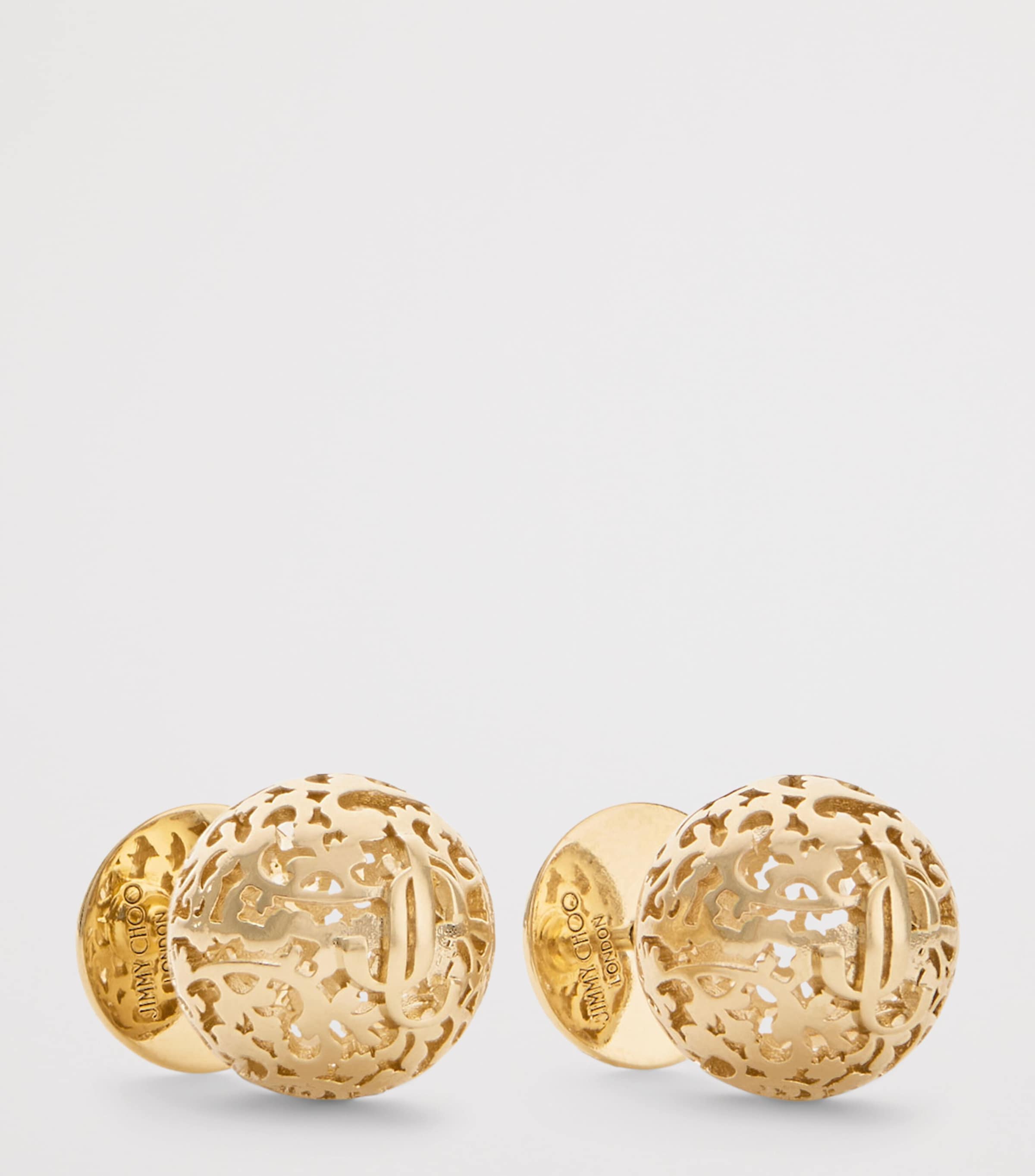 Jimmy Choo Lace Sphere Logo Stud Earrings Gold Image 2