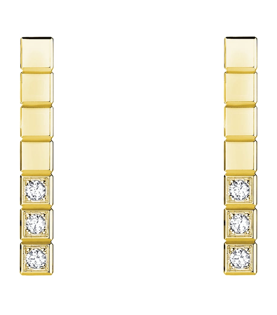Yellow Gold and Diamond Ice Cube Earrings 18K YELLOW GOLD Image 1