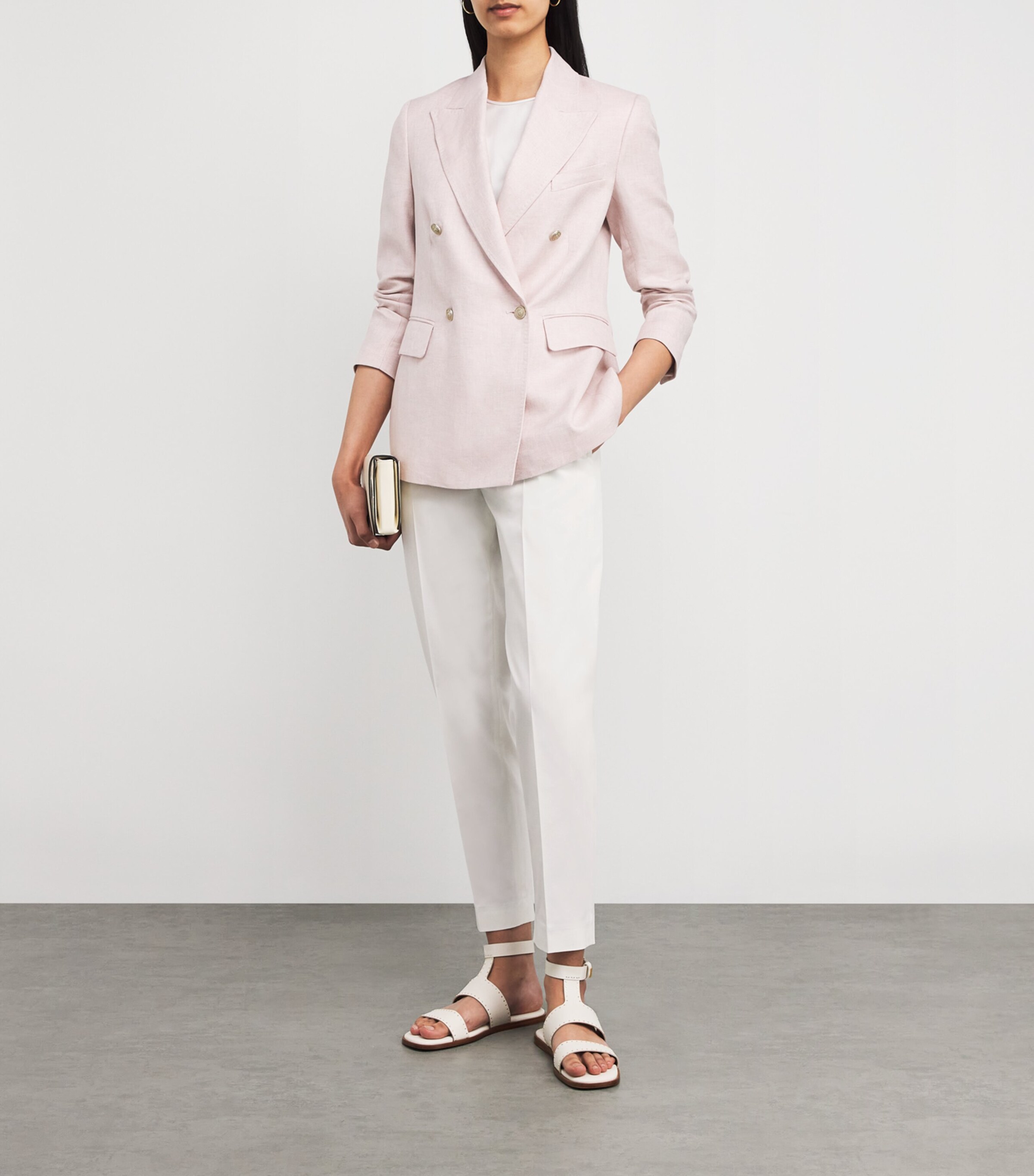 Eleventy Womens Cropped Tailored Trousers Bianco Image 2