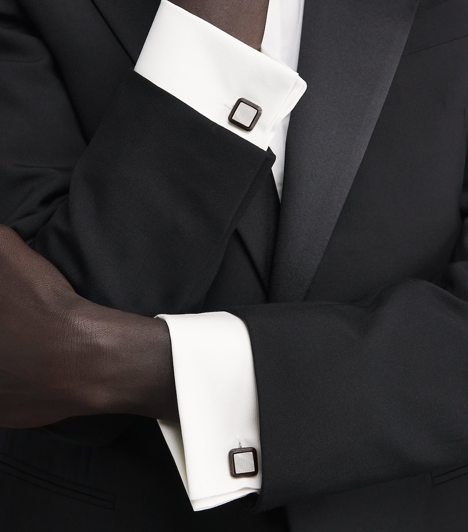 Spazio Square Mother-of-Pearl Cufflinks BLACK Image 5