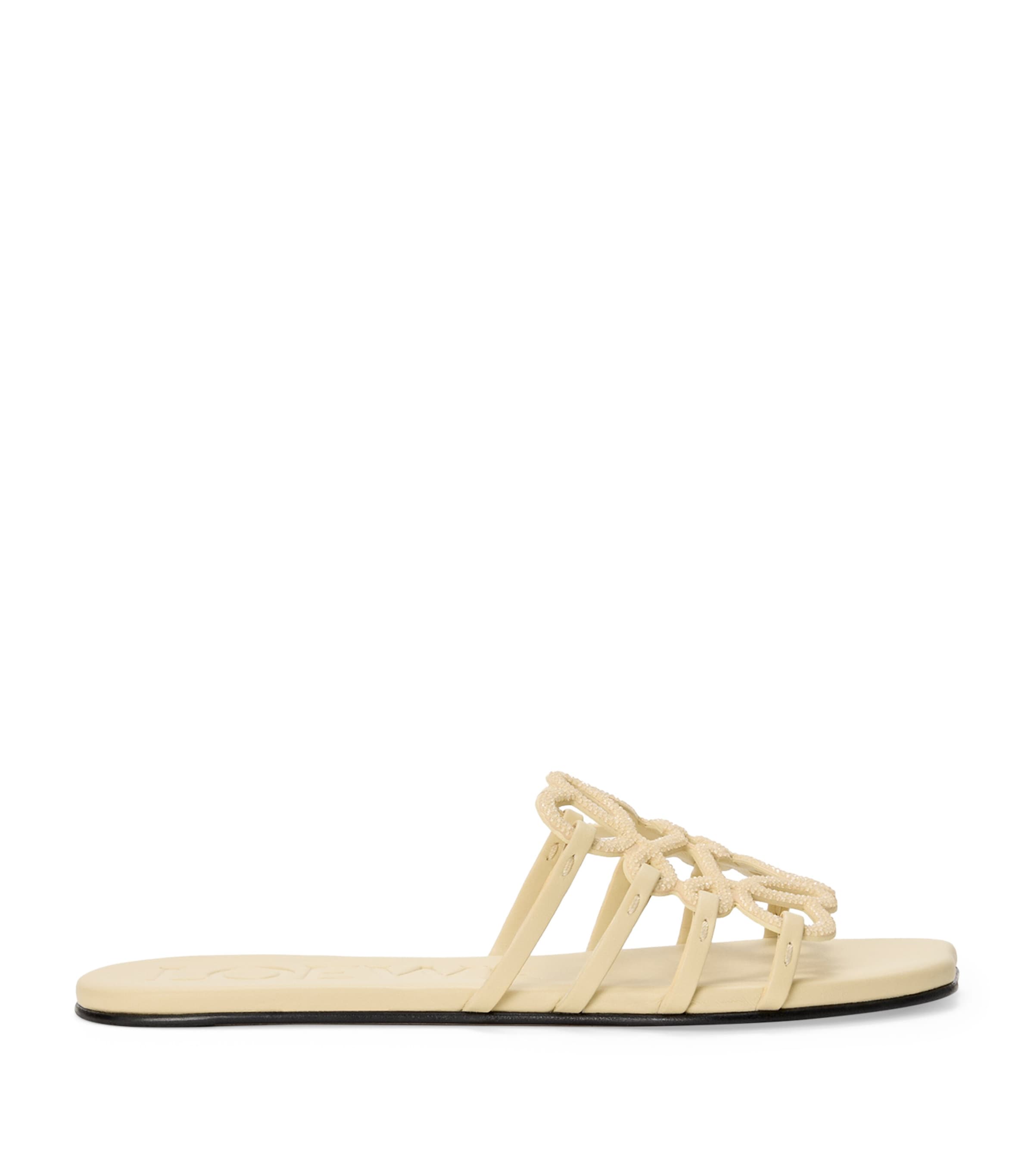 Leather Petal Anagram Sandals BUTTER Image 1