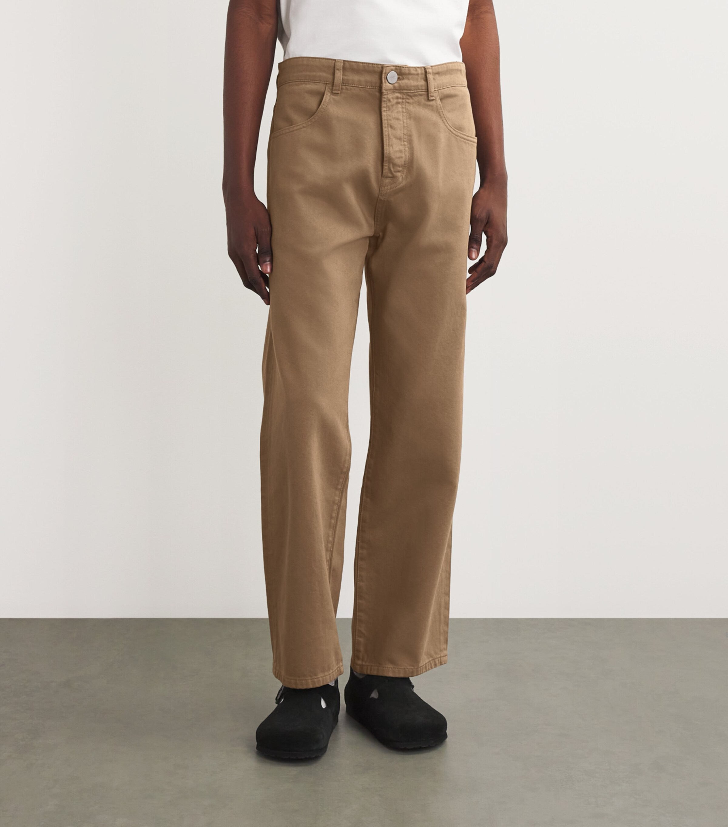 Róhe Mens Cotton Straight Jeans Taupe Image 3