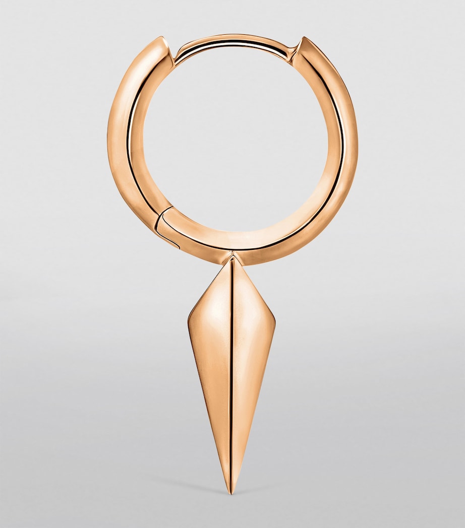 Rose Gold Faceted Single Long Spike Hoop Earring (6.5mm) ROSE GOLD Image 2