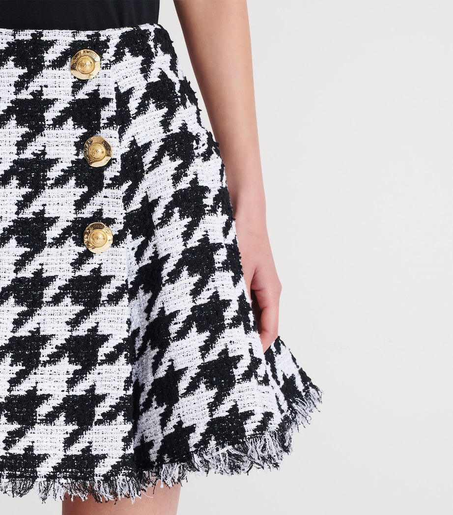 Tweed Pleated Mini Skirt GAB BLANC/NOIR Image 4