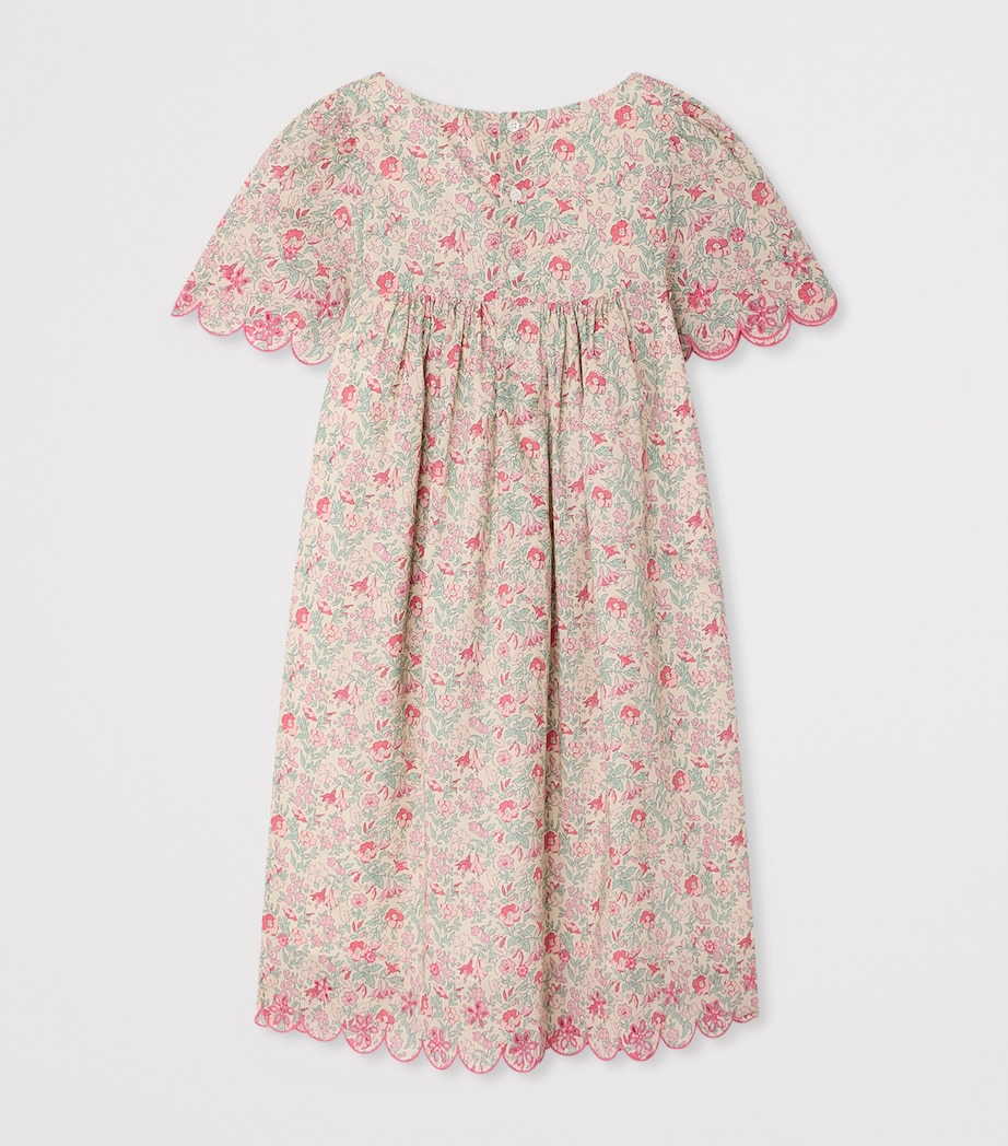 Bonpoint Cotton Floral Lysiane Dress (10-14 Years) Fl Framboise Image 2