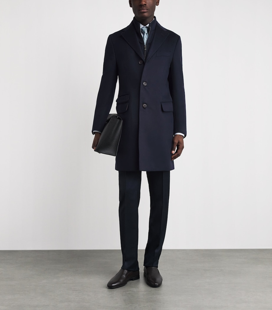 Virgin Wool Overcoat NAVY-002 Image 2