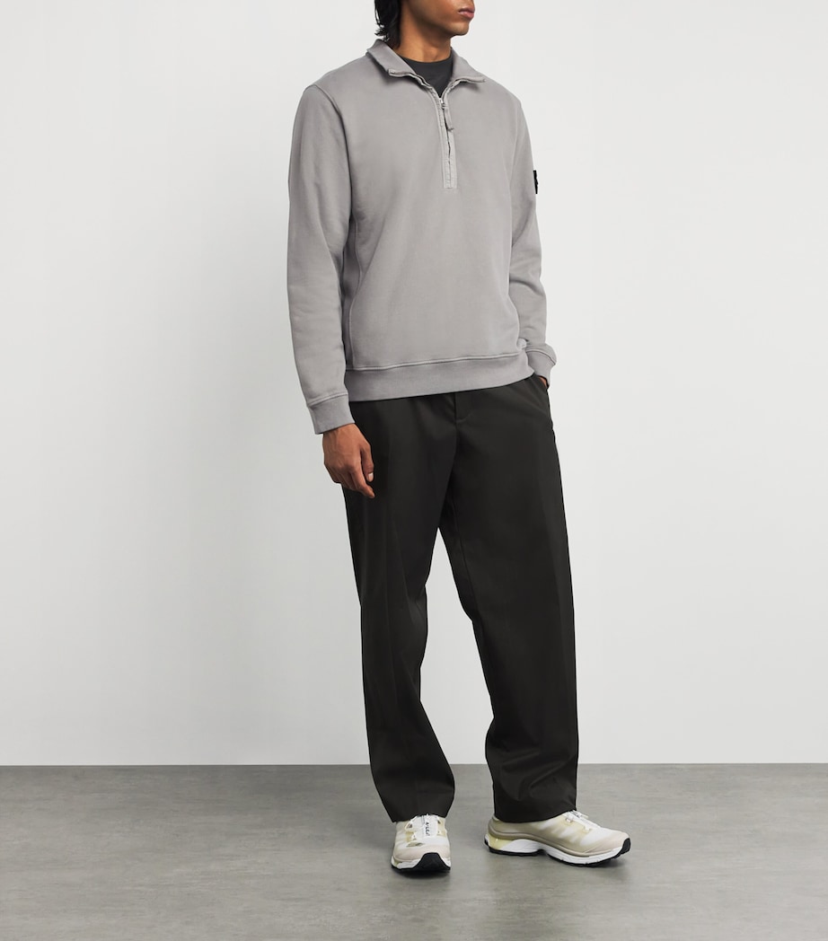 Cotton Half-Zip Sweatshirt V006B Image 2