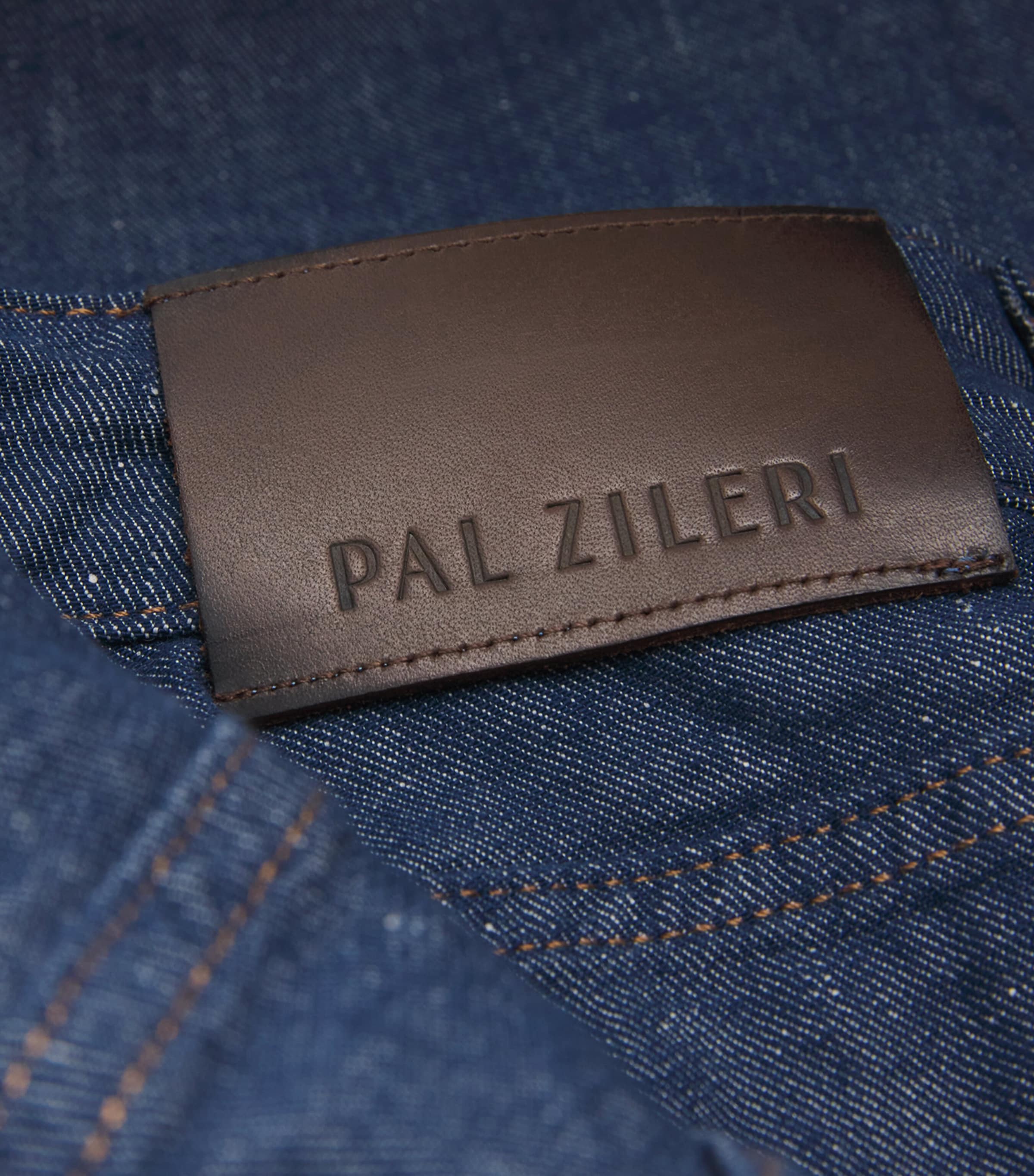 Pal Zileri Mens Cotton-Linen-Blend Straight Jeans Blue Image 6
