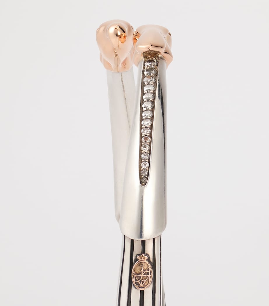 Jacques Marie Mage Sterling Silver and Diamond Atian Cuff Blush Image 4