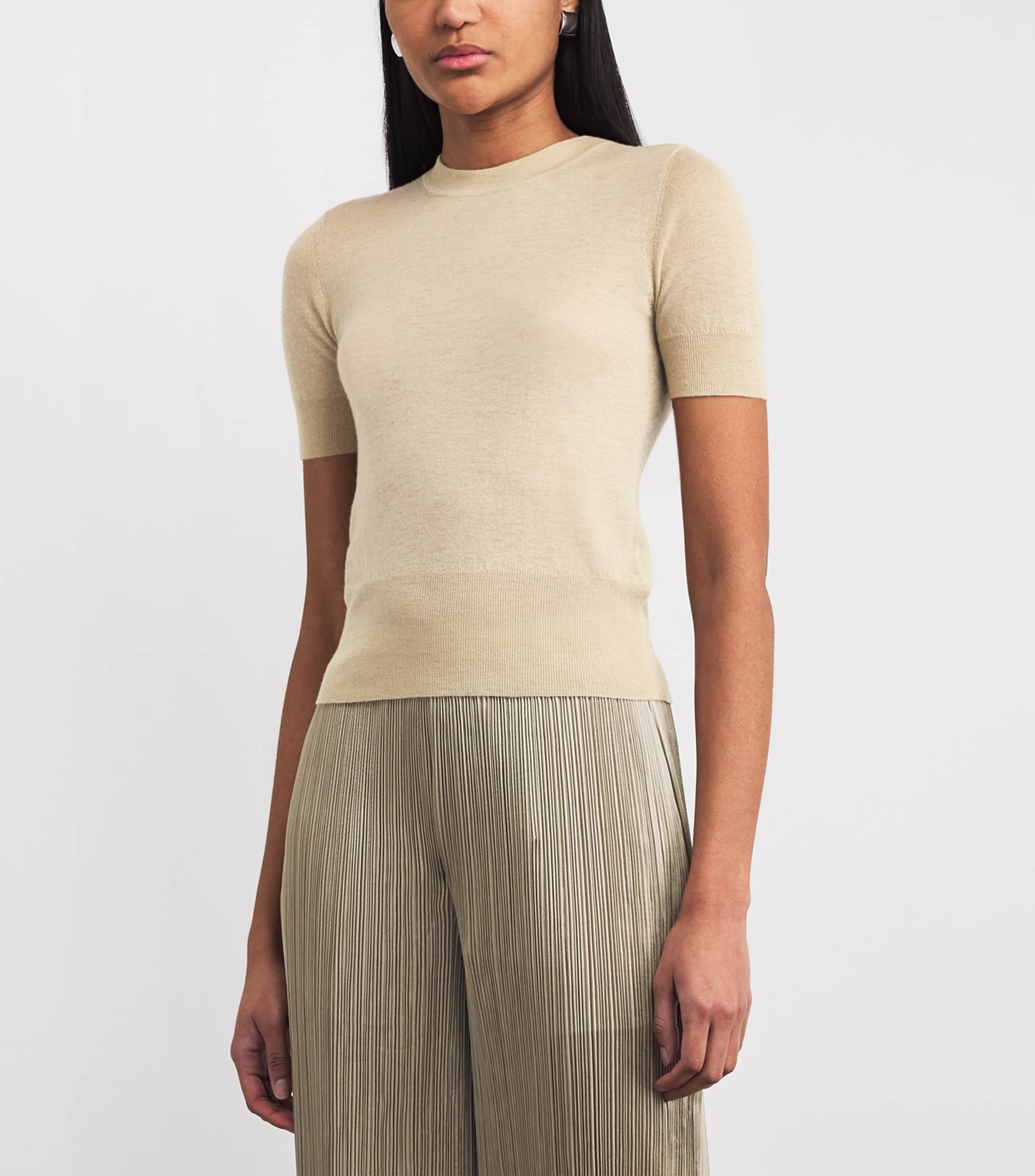Joseph Womens Cashmere Cashair T-Shirt Powder Image 4