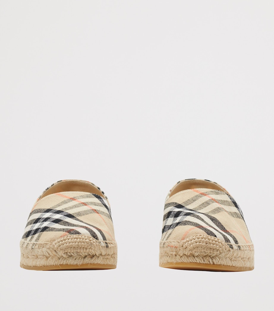 Linen-Blend Check Espadrilles SAND IP CHECK Image 4