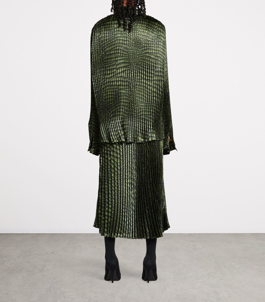 Balenciaga Layered Pleated Midi Dress Image 4