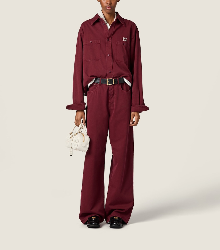 Miu Miu Womens High-Rise Straight Jeans Image 2