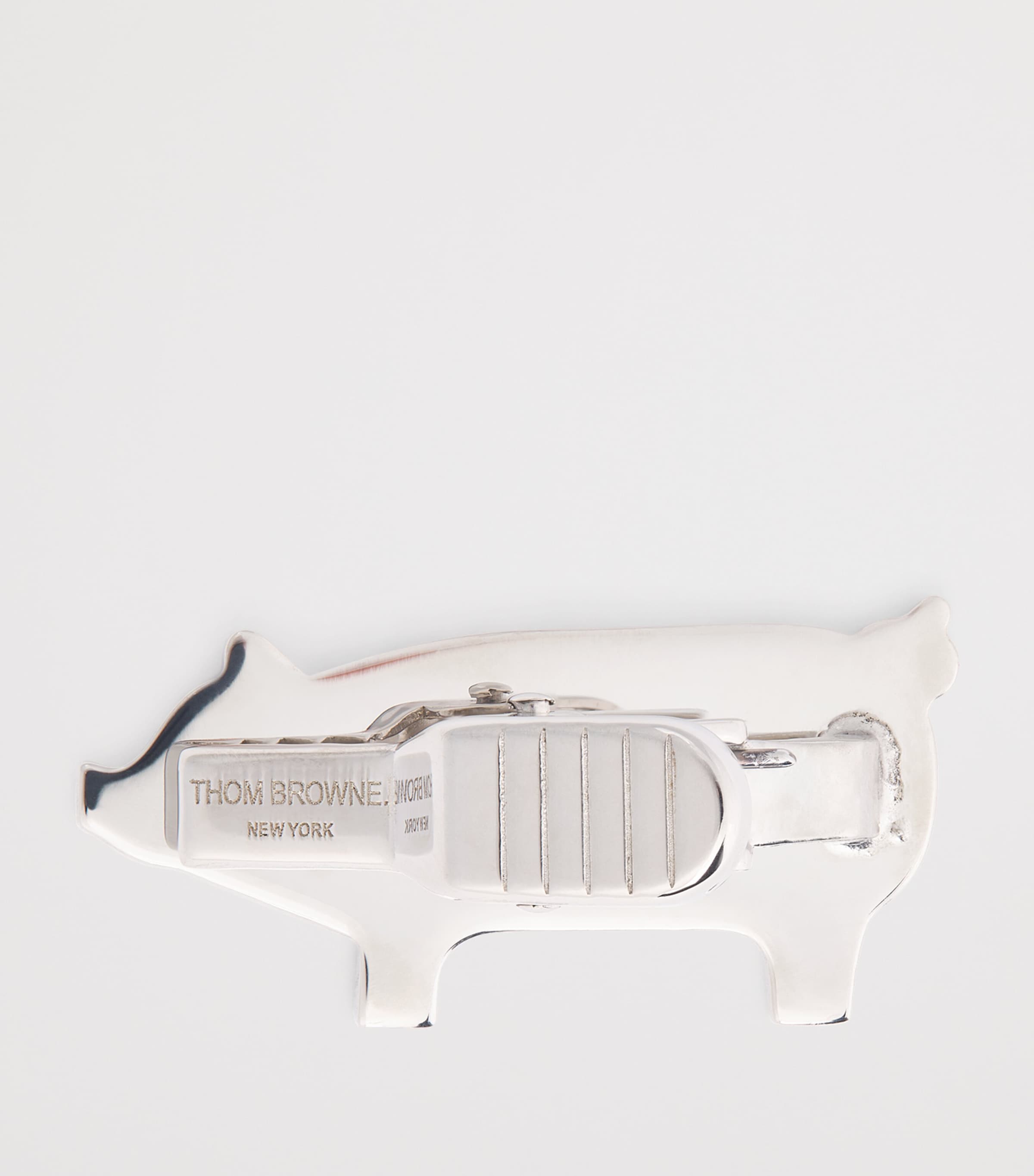 Thom Browne Sterling Silver Pig Tie Bar Silver Image 4
