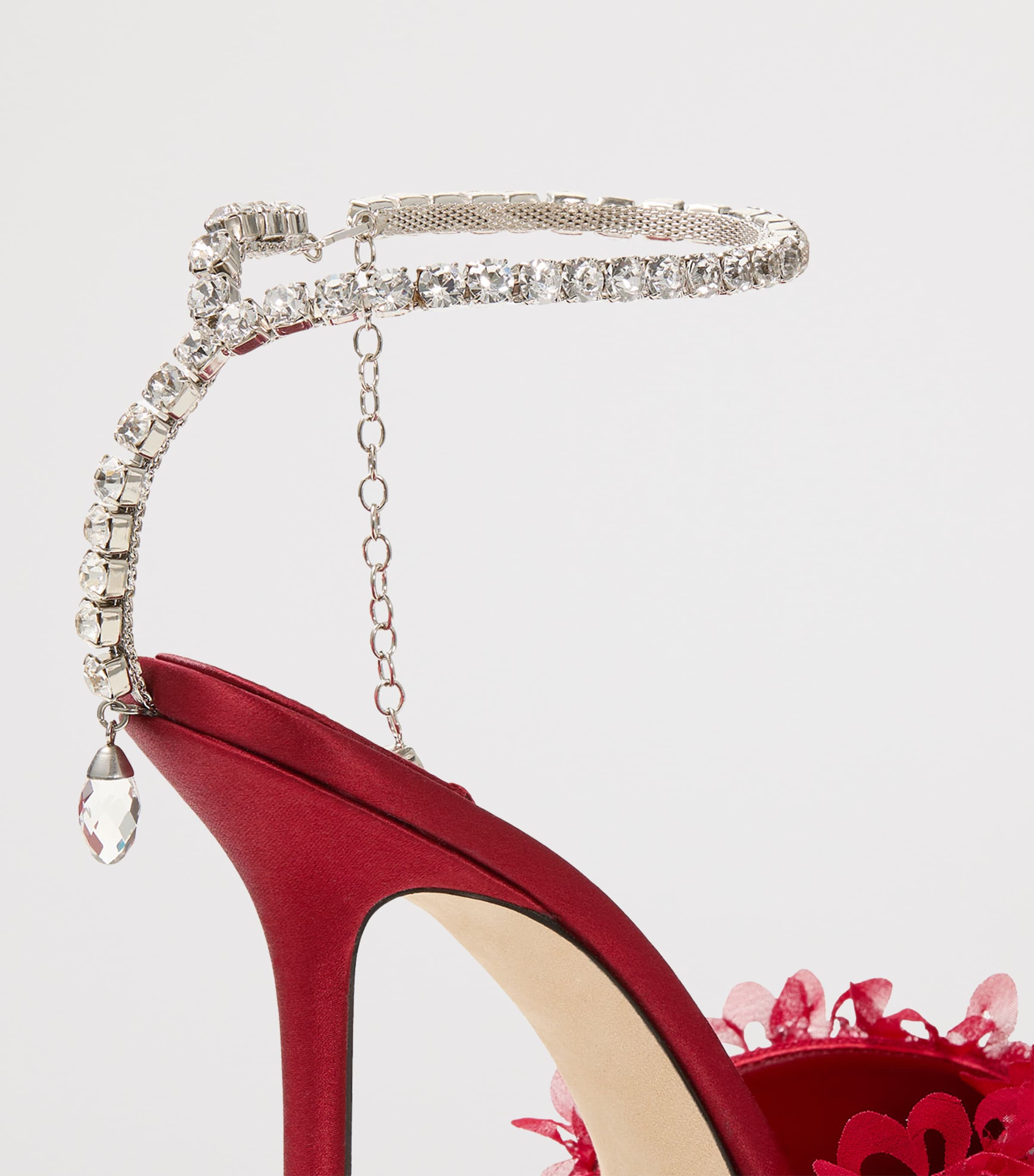 Saeda 100 Floral Embellished Pumps RUBY RED/CRYSTAL Image 5
