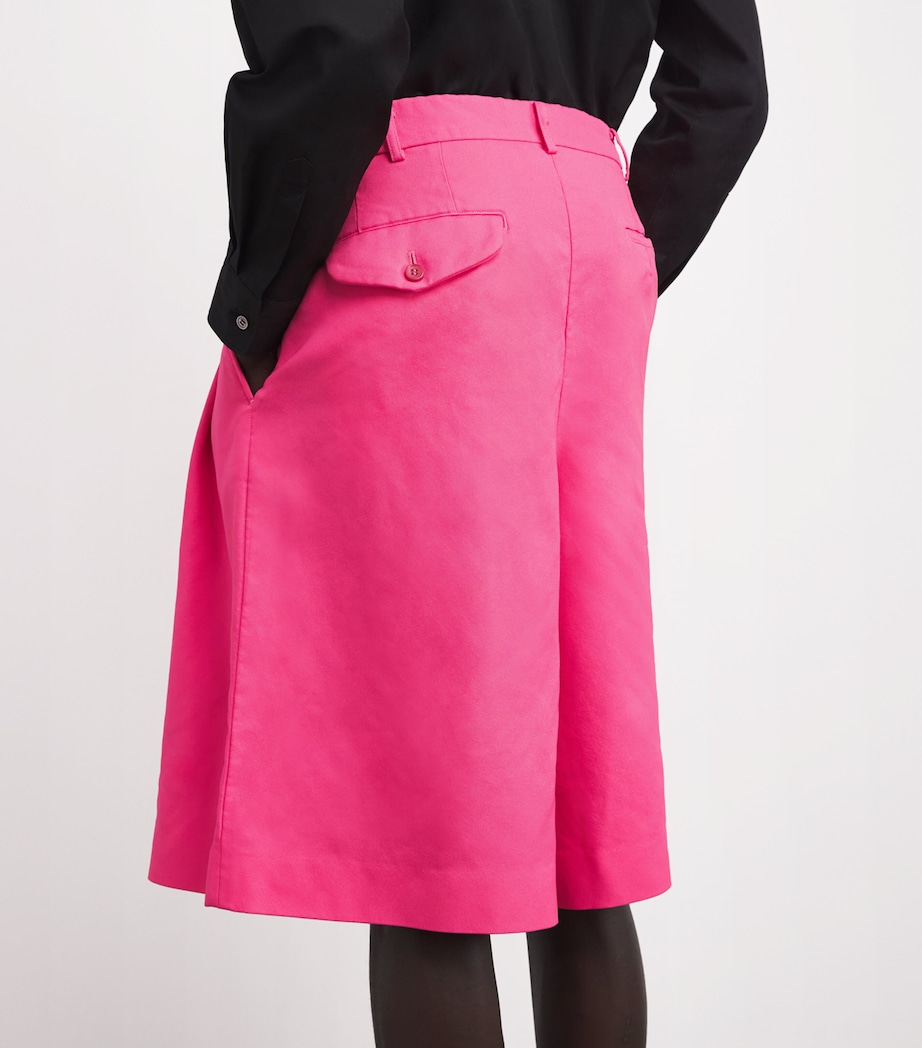 Comme Des Garçons Homme Plus Mens Pleated Wide-Leg Shorts Pink Image 6