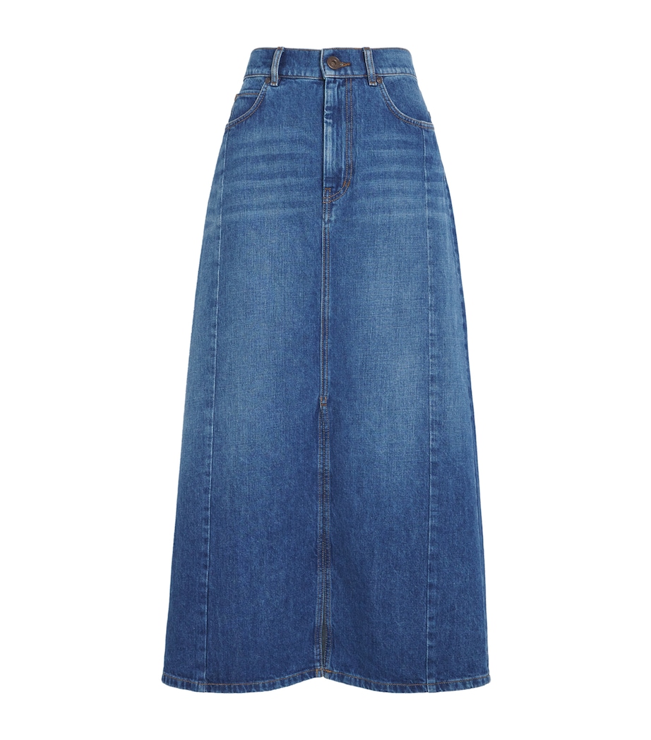 Denim Midi Skirt NAVY Image 1