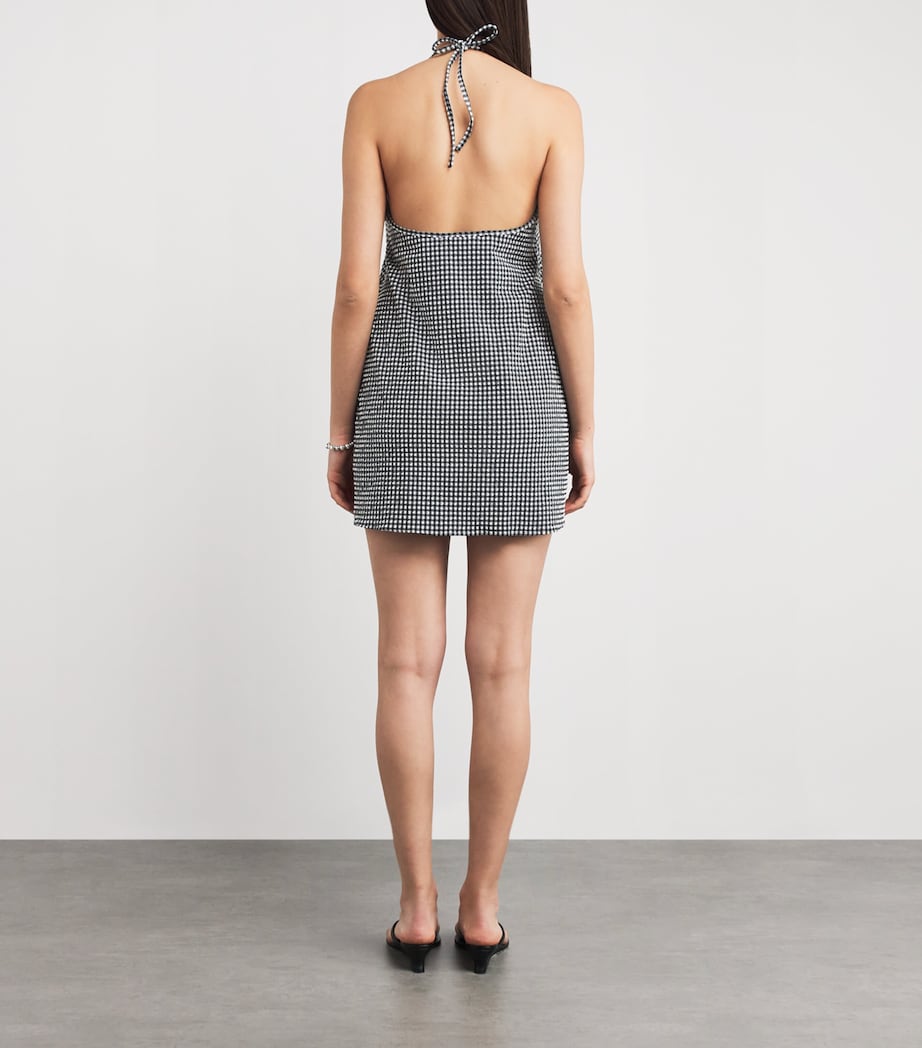 Gingham Halterneck Mini Dress BLACK GINGHAM Image 3