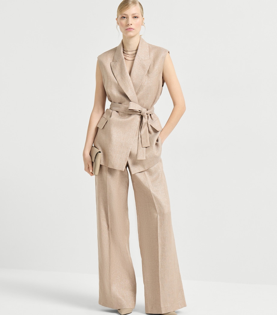 Linen-Blend Sparkling Vest C920 Image 2