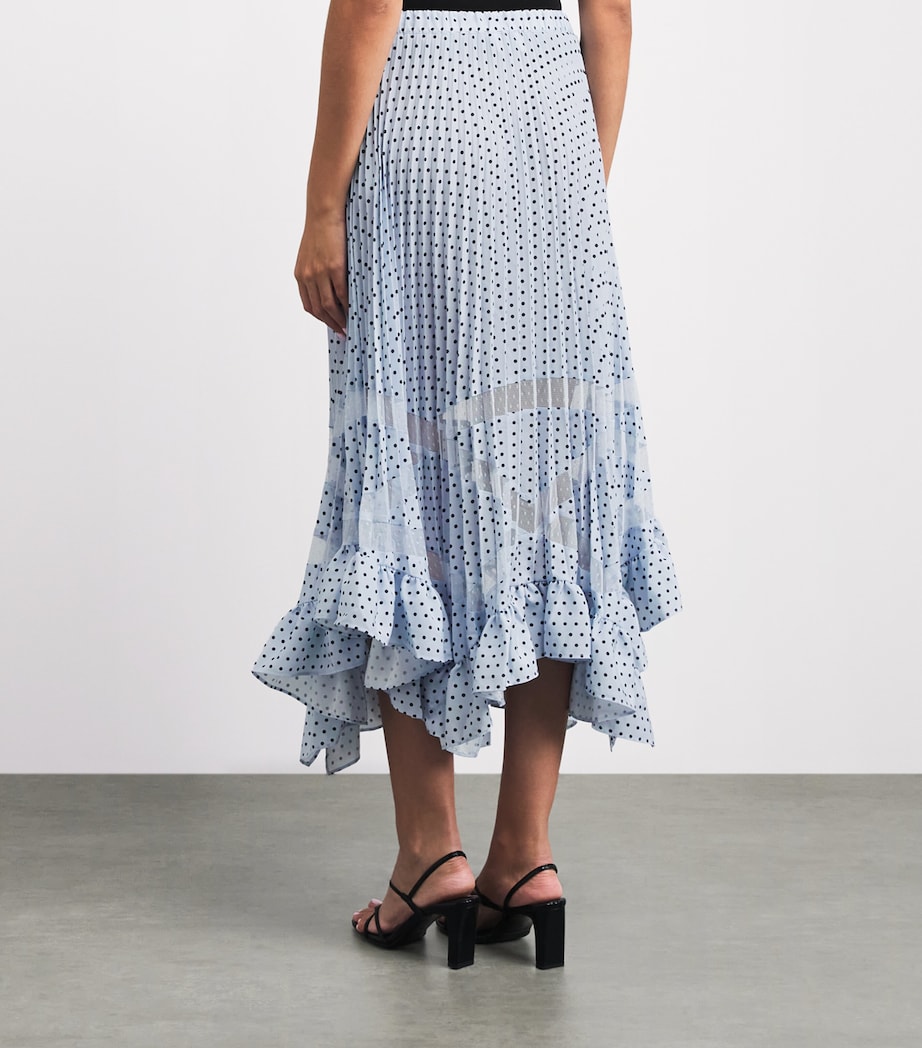 Claudie Pierlot Womens Polka-Dot Pleated Midi Skirt Light Print Image 5