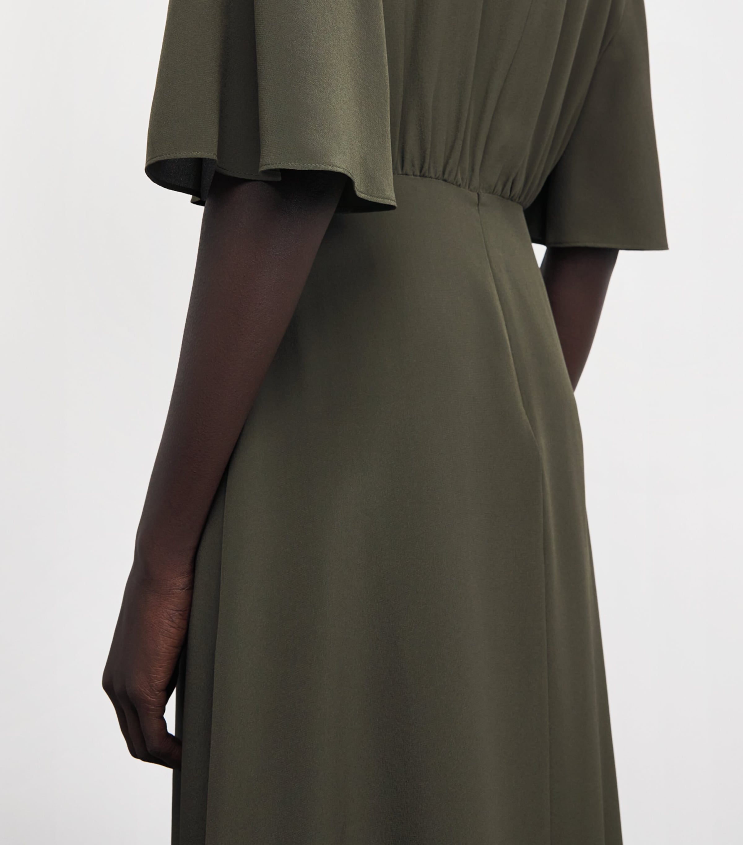 Joseph Womens Silk Crepe Silsila Midi Dress Palm Leaf Image 4