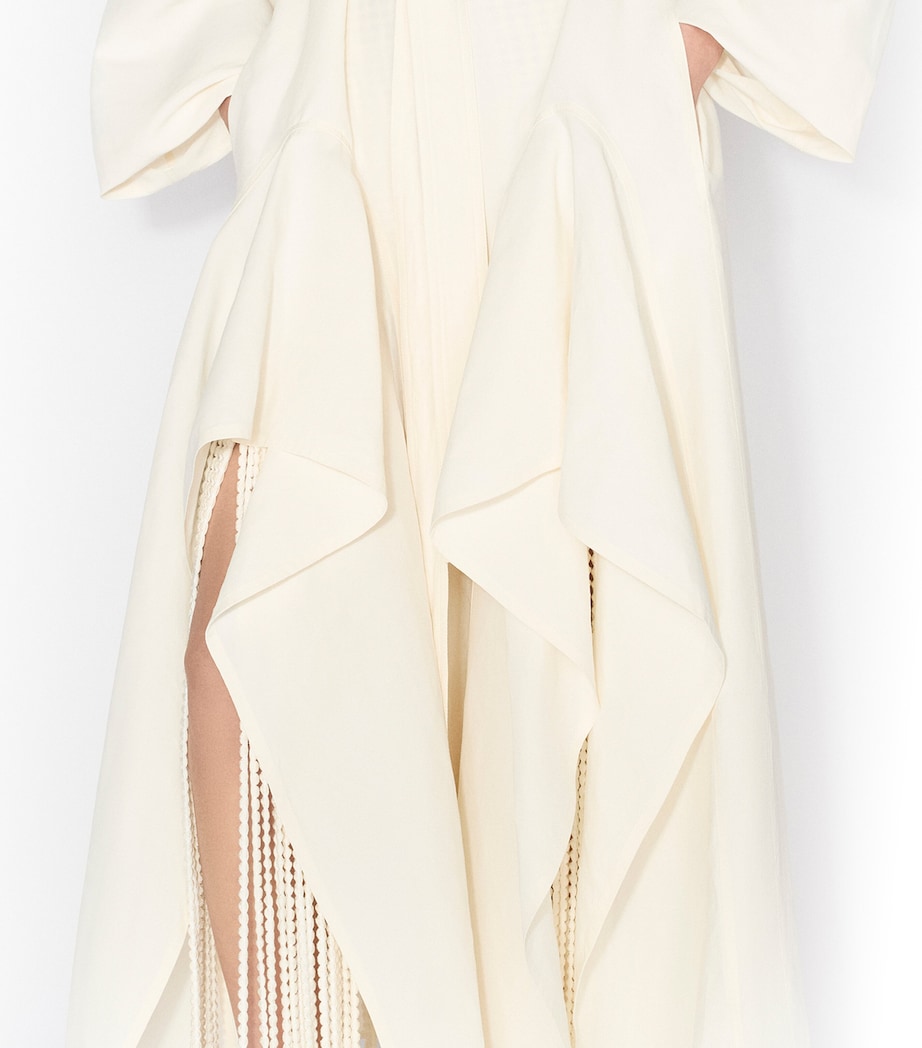 Alaïa Womens Paper-Blend Layered Jumpsuit Ivoire Image 4