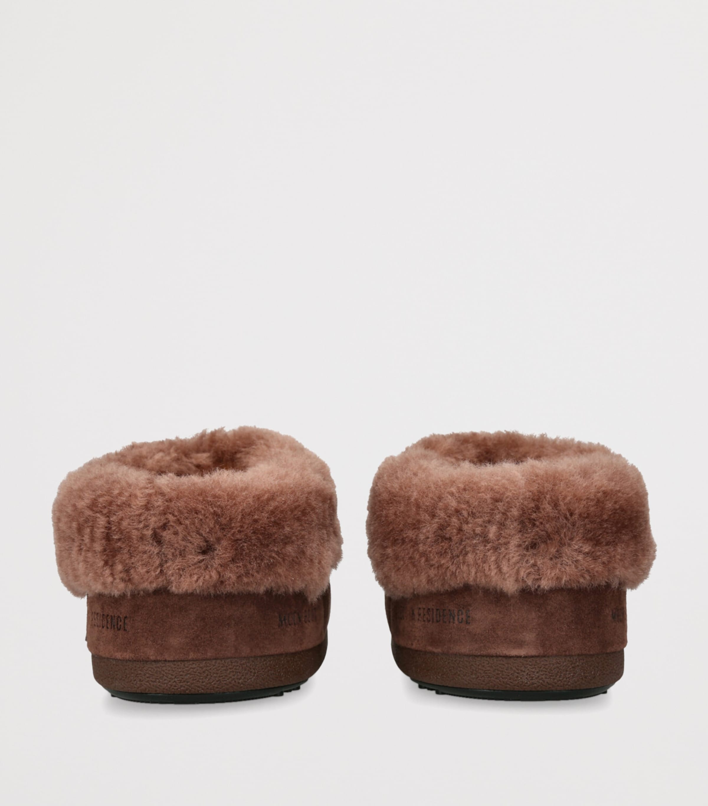x Guest In Residence Suede Shearling-Trim Chalet Mules BROWN Image 2