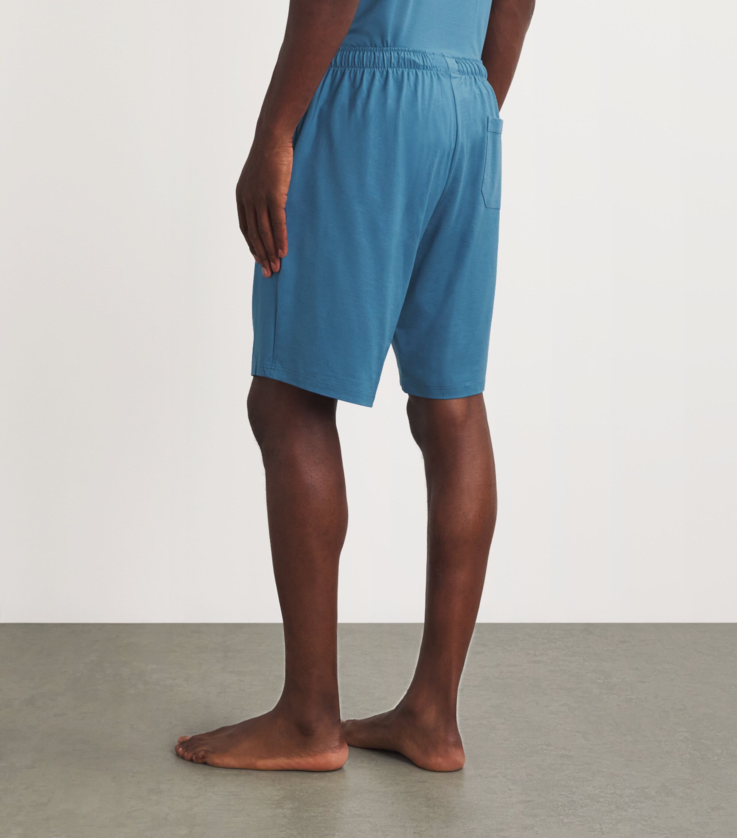 Derek Rose Mens Basel Lounge Shorts Blue Image 4