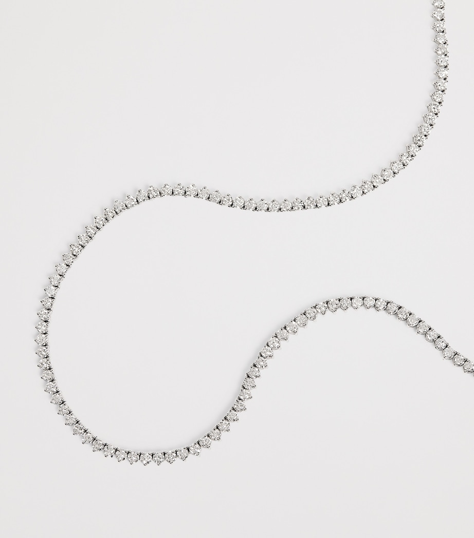 White Gold and Diamond Tennis Necklace (5.25ct) WHITE GOLD Image 3