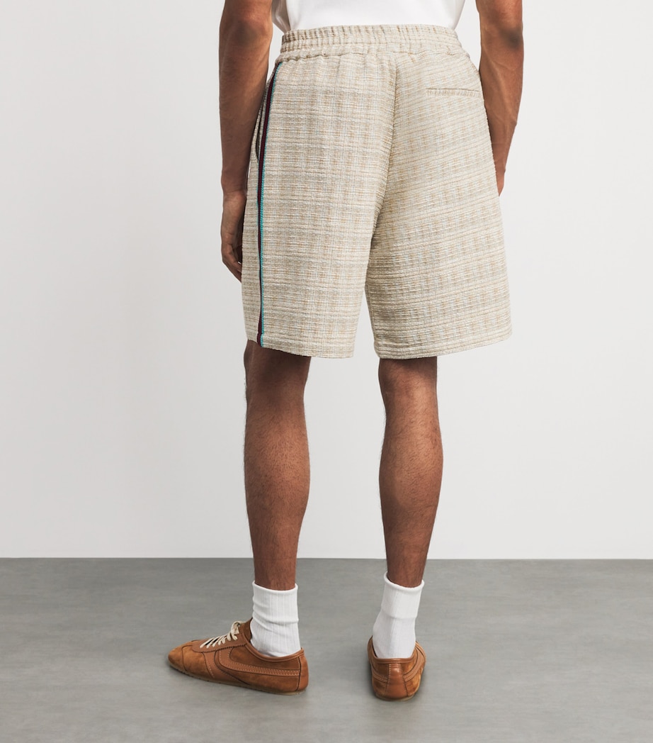 Drôle De Monsieur Mens Tweed Stripe Shorts Dark Sand Image 5