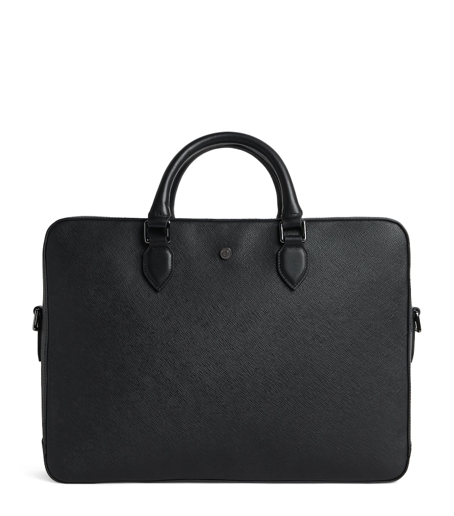 Harrods Saffiano Leather Briefcase Black Image 1