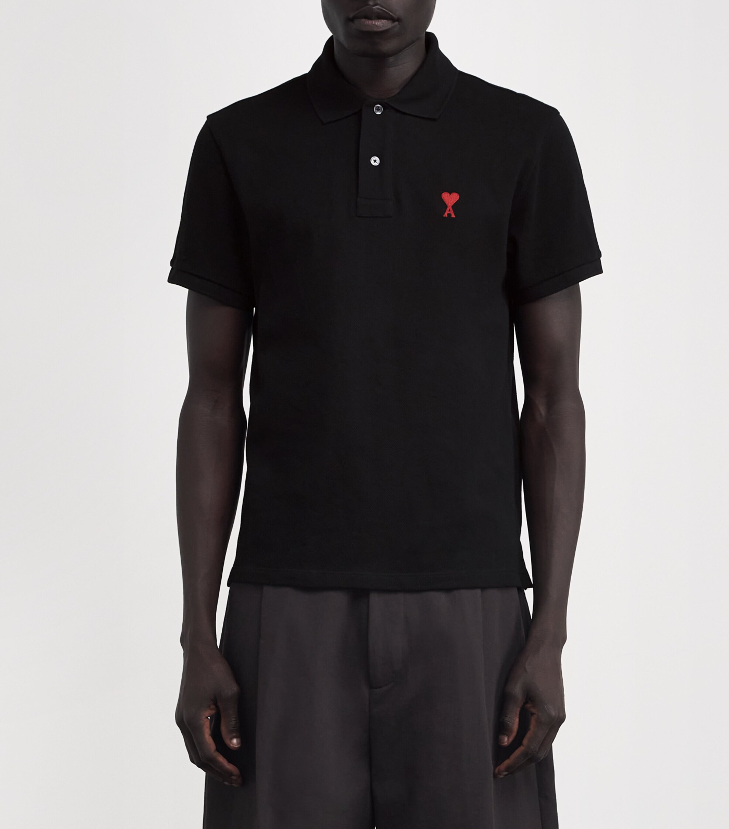 Organic Cotton Ami de Coeur Polo Shirt 001 NOIR Image 3