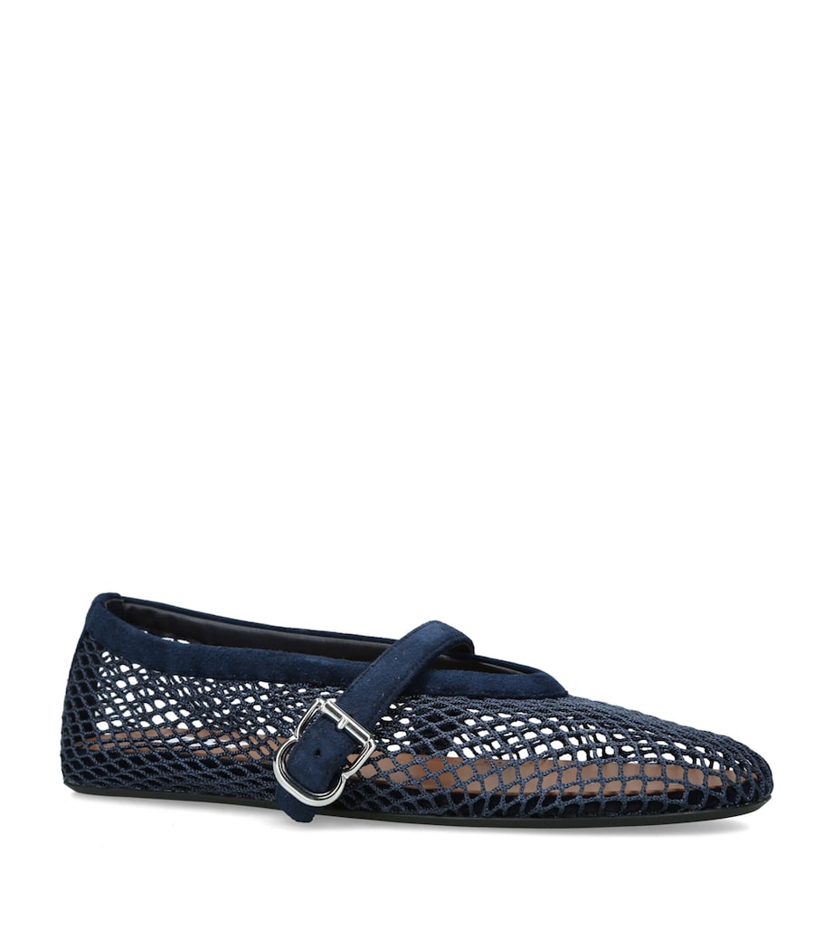 Alaïa Suede Mesh Ballet Flats Blue/dark Image 2