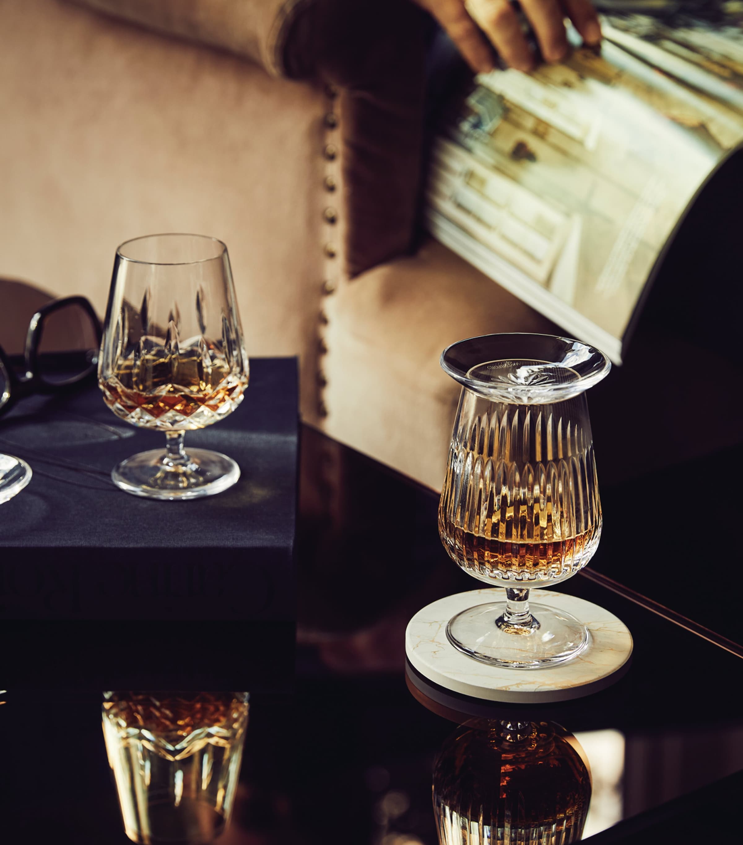 Waterford Set of 2 Connoisseur Lismore Crystal Snifters and Caps (250ml) Clear Image 2