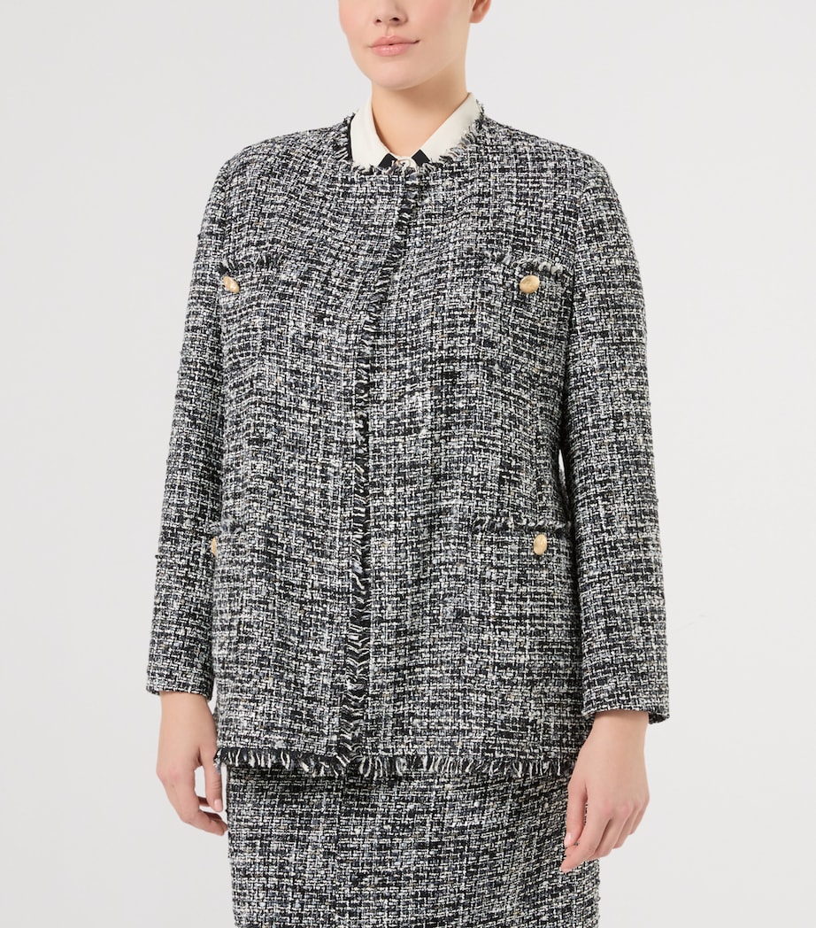 Marina Rinaldi Womens Tweed Jacket Black White Image 3