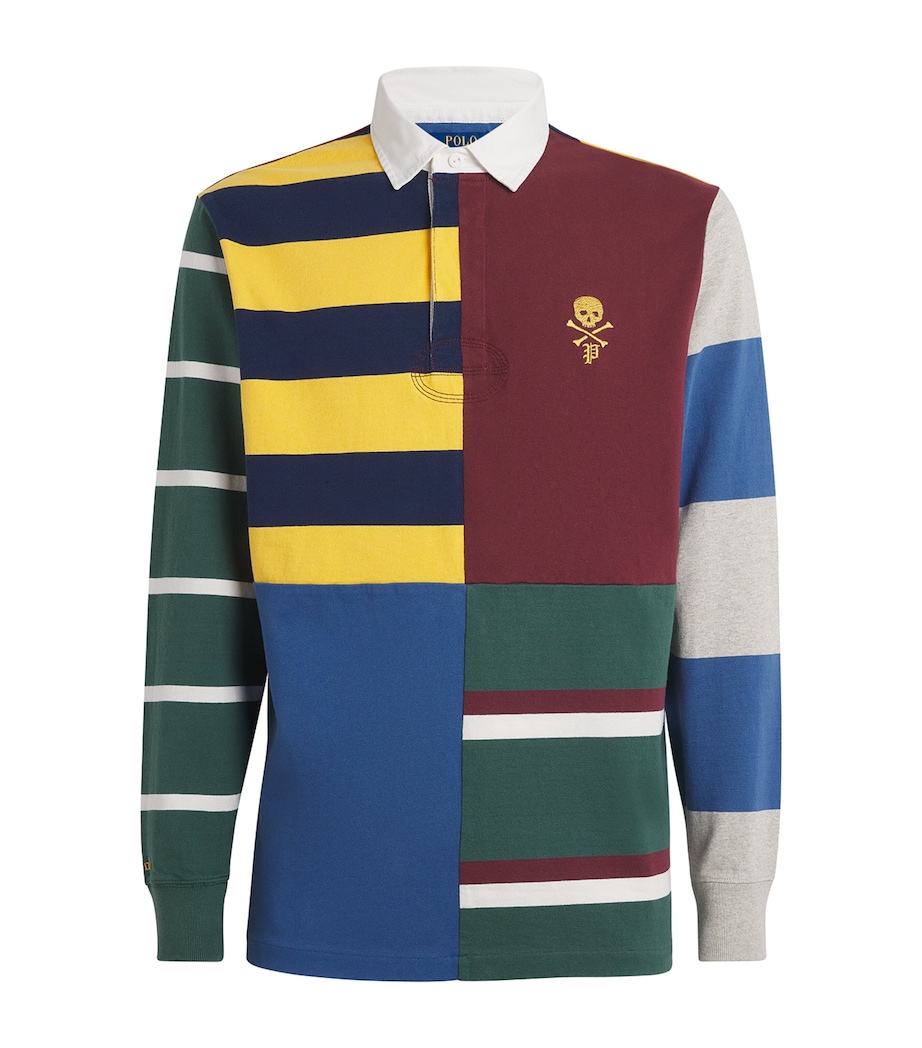 Cotton Patchwork Rugby Jersey RED Image 1