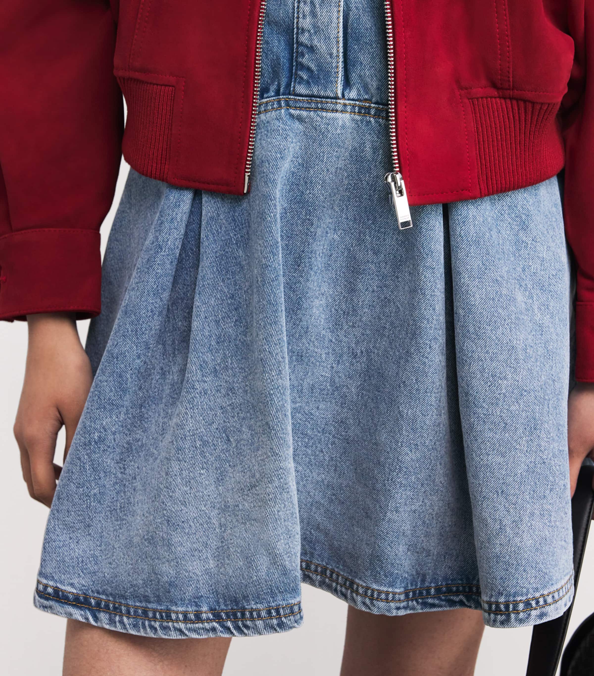 Denim Flared Mini Dress BLUE DENIM Image 6