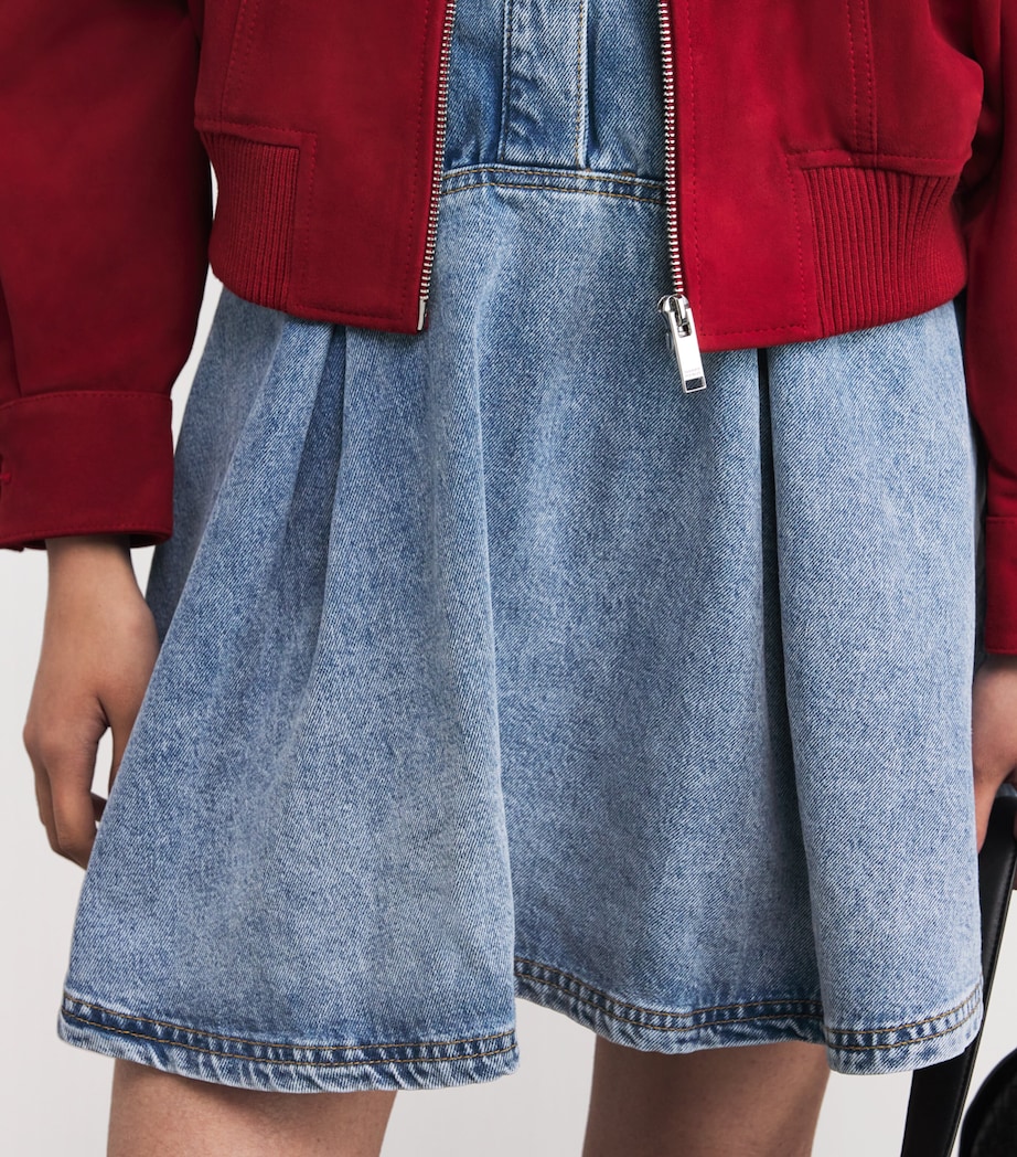 Denim Flared Mini Dress BLUE DENIM Image 6