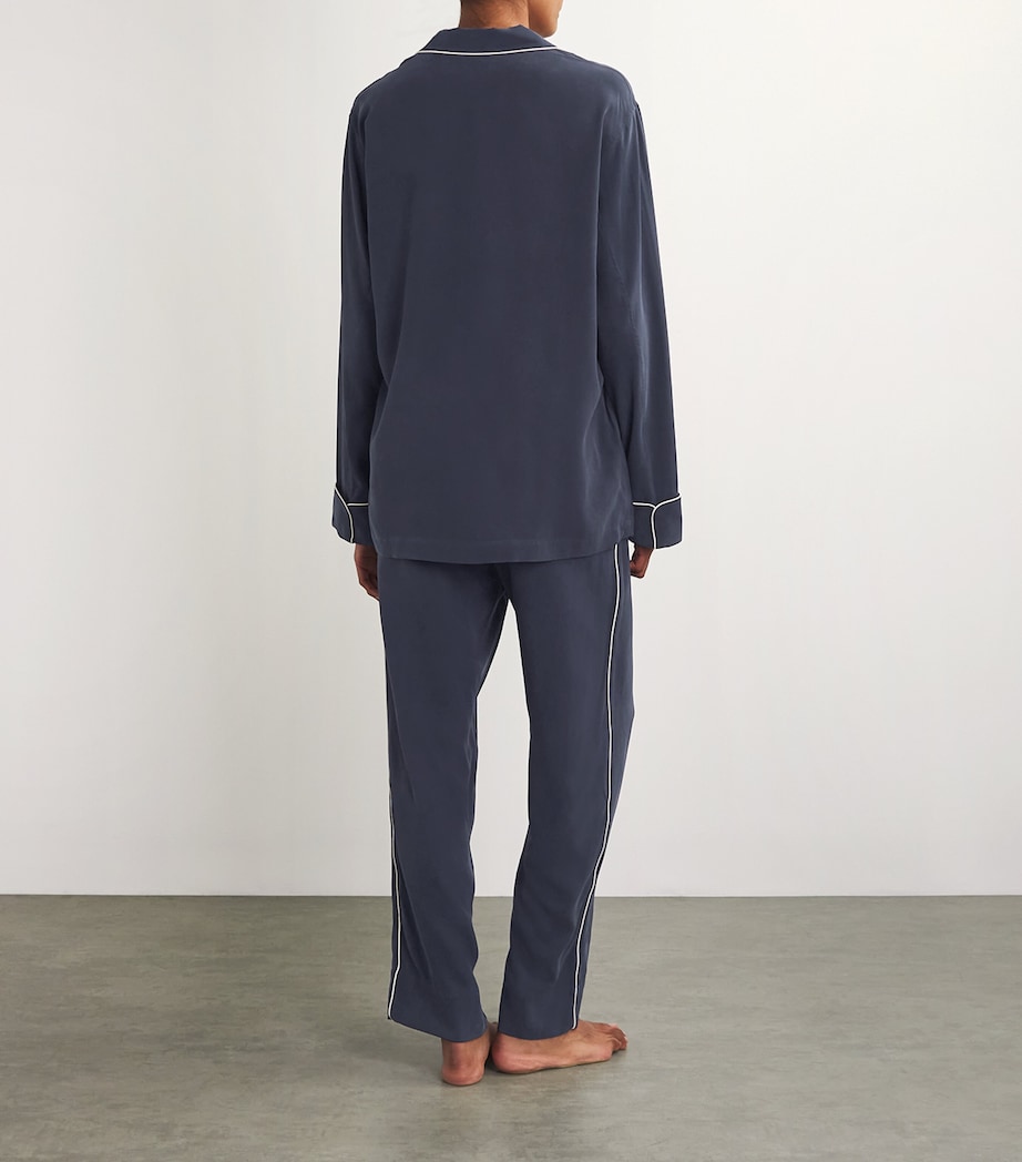 Silk Laurent Pyjama Set NAVY Image 6