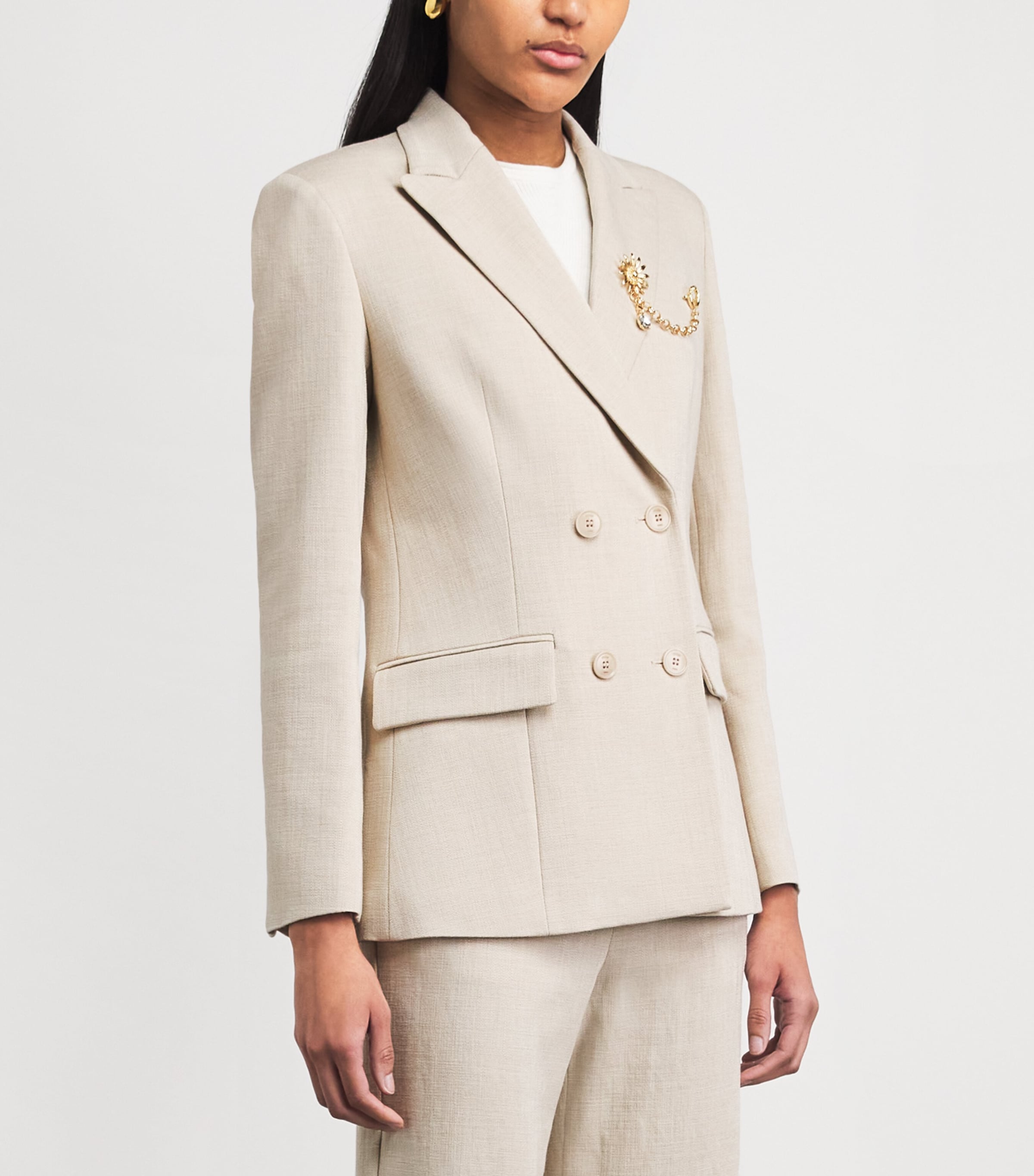 Double-Breasted Blazer BEIGE Image 4