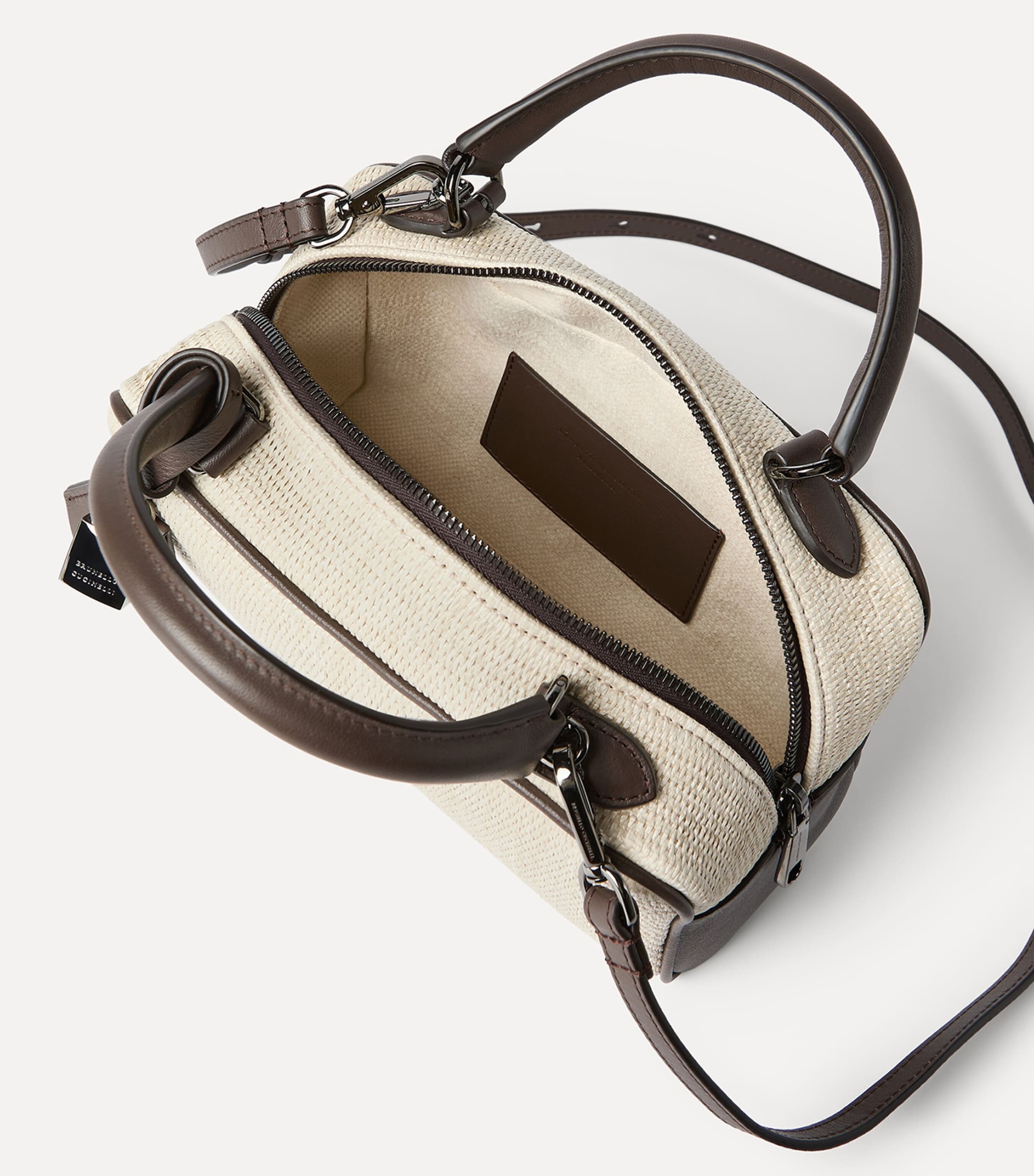 Brunello Cucinelli Small Woven Explorer Boston Top-Handle Bag Image 3