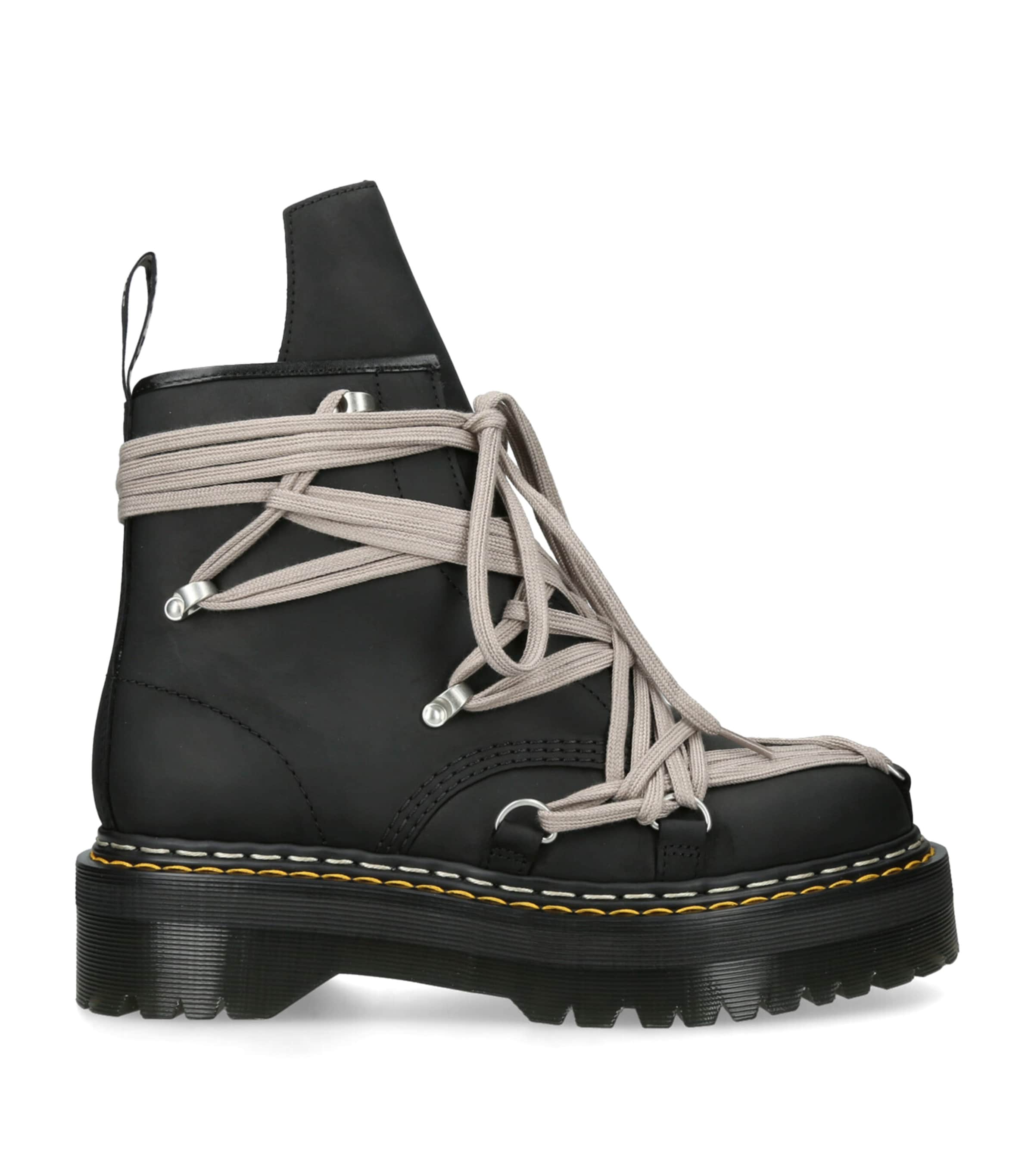 Rick Owens Black x Dr. Martens Quad Sole 1460 Megalace Boots