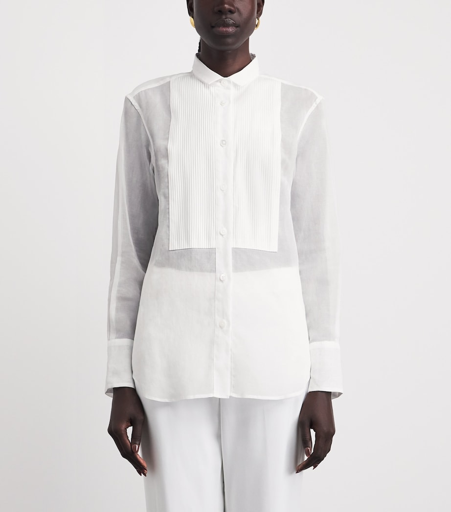 Eleventy Womens Cotton Longline Dress Shirt Bianco Image 4